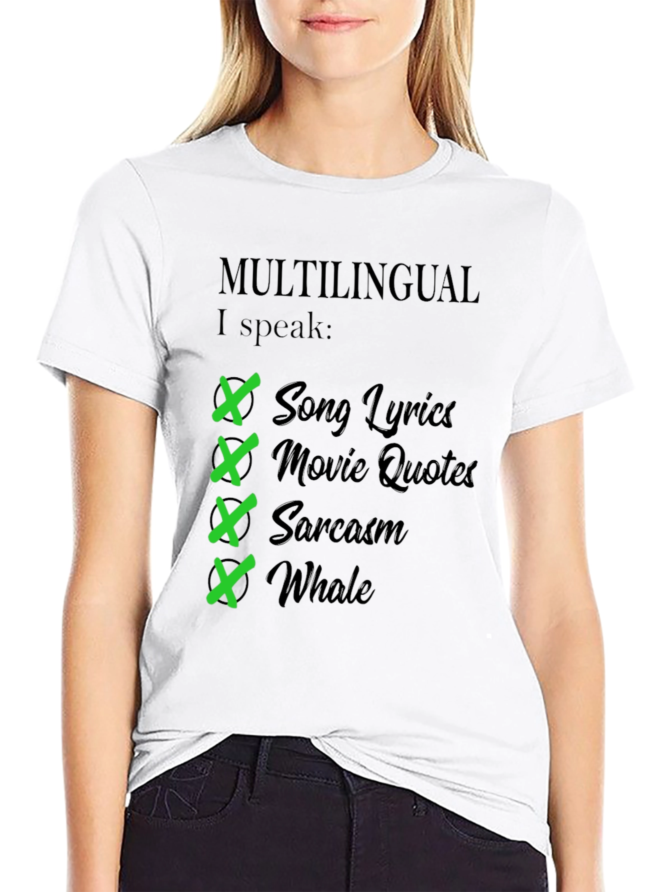Black Multilingual I Speak T-Shirt - Humorous Gift view 9