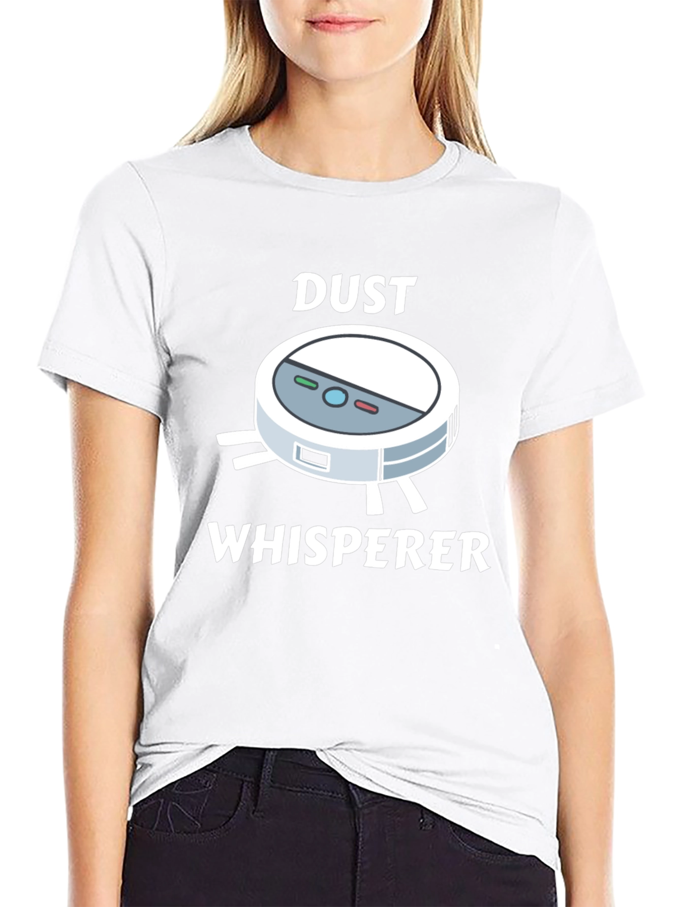 Black Dust Whisperer T-Shirt - Robot Vacuum Humor view 9