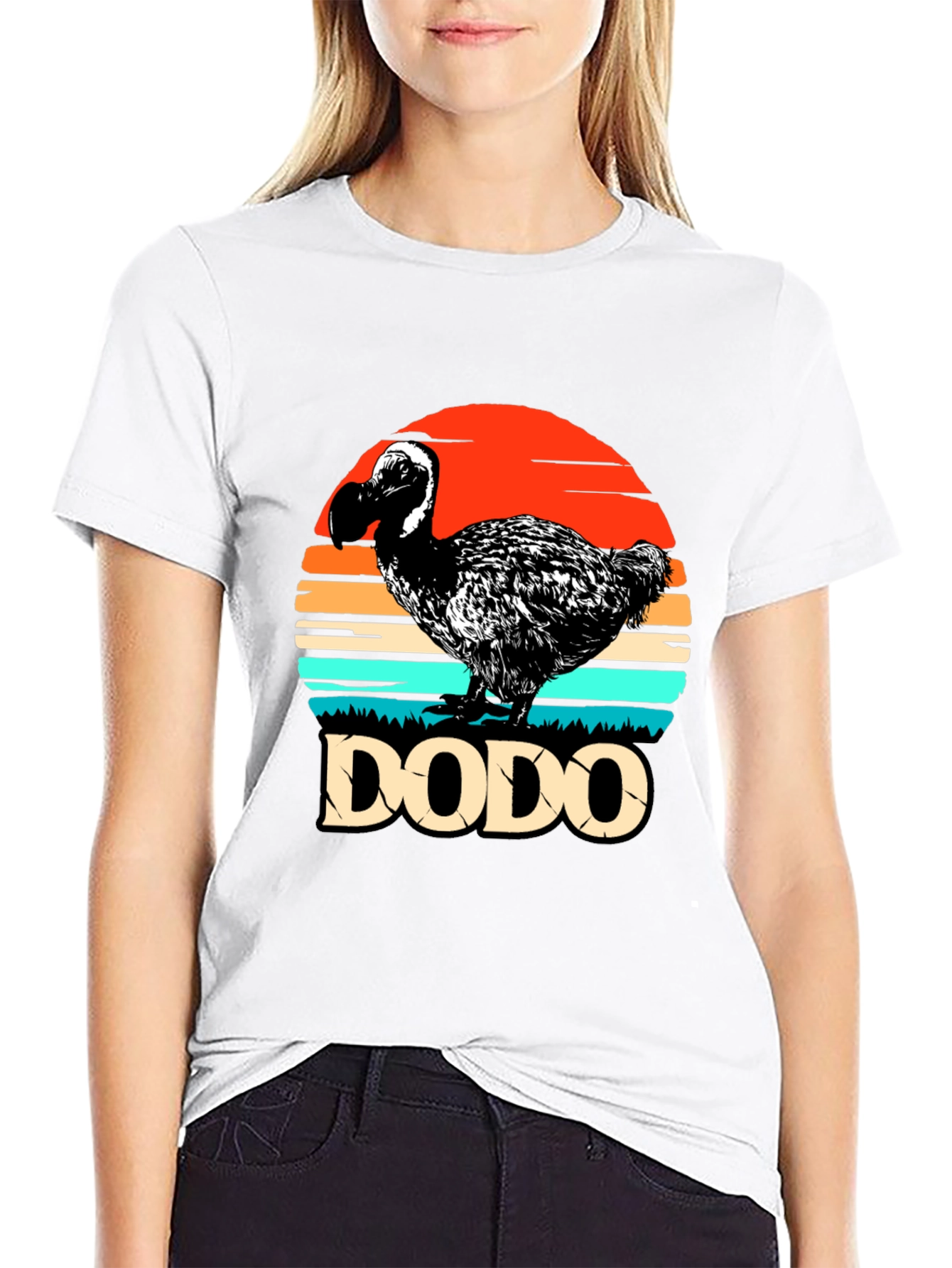 Black Retro Dodo Bird T-Shirt view 9