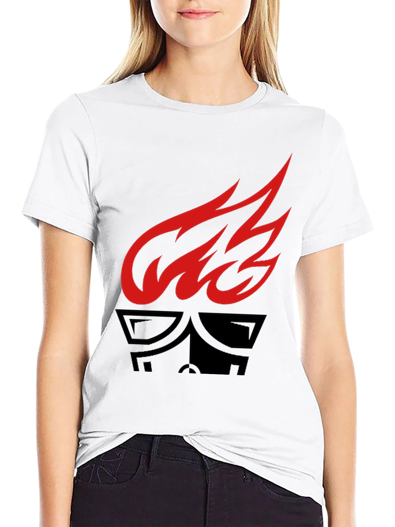 Black Flame & Mask Graphic Tee - Stylish Black Cotton Shirt view 9