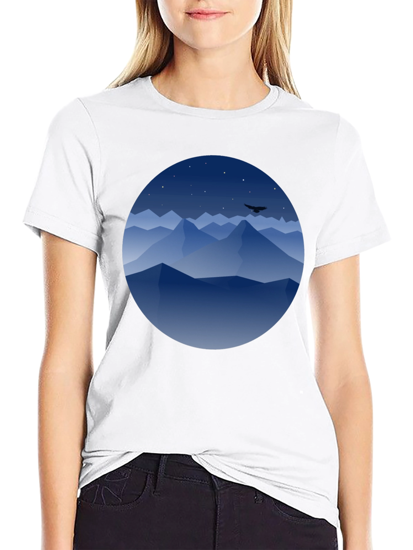 Mountains at Night Graphic Tee - Black - 9