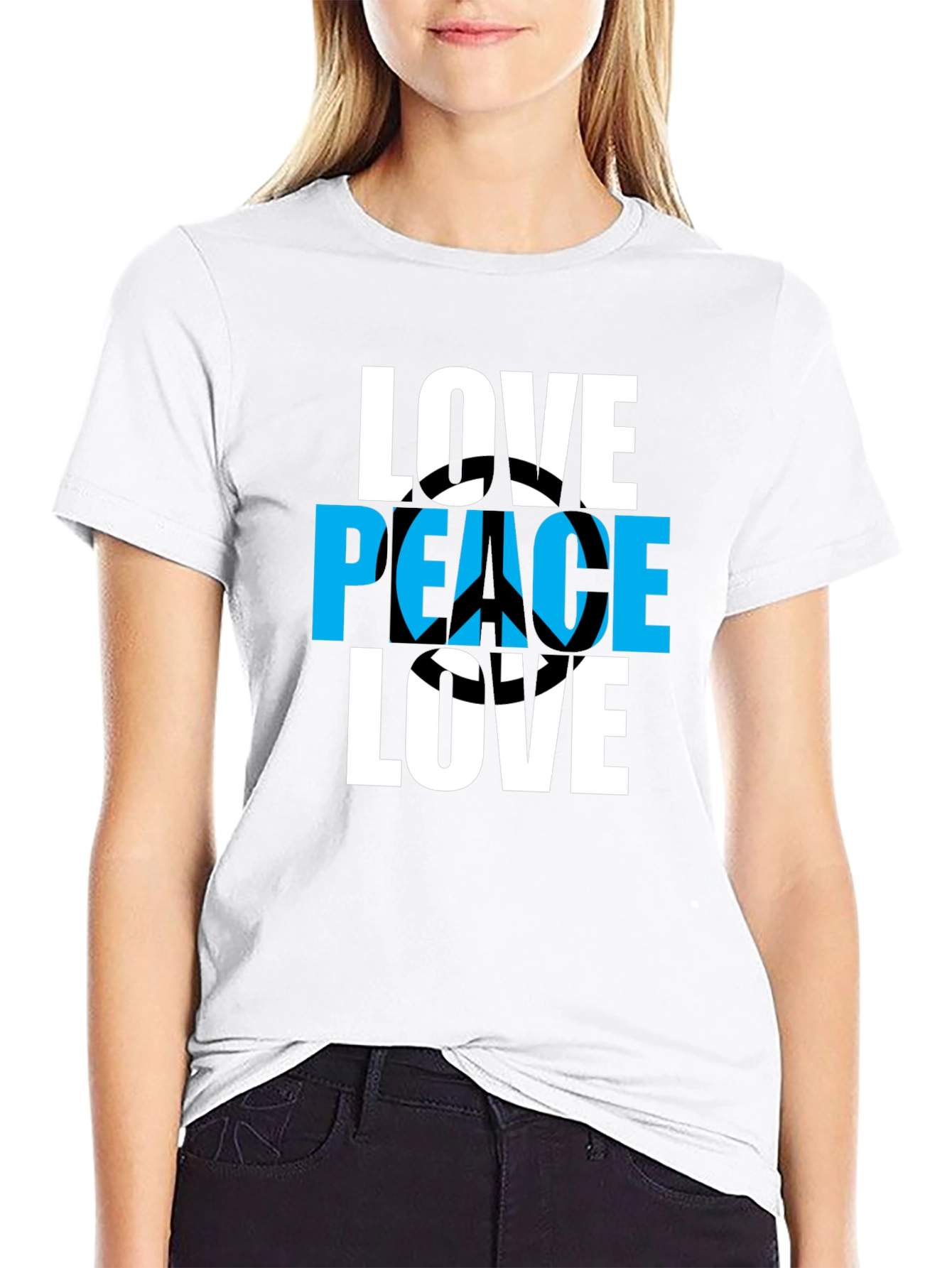 Black Love Peace T-Shirt - Stylish Graphic Tee view 9