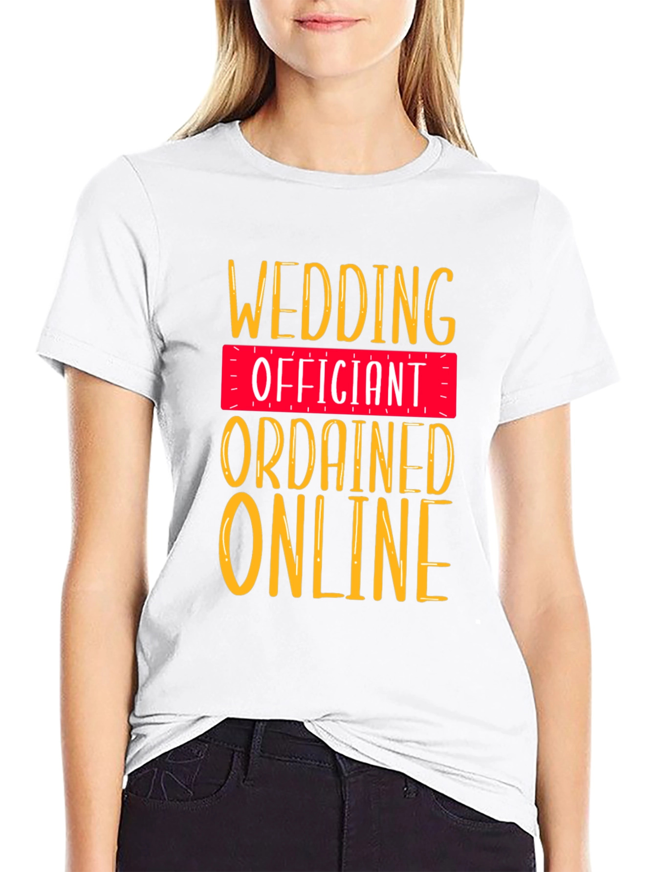 Black Wedding Officiant T-Shirt - Ordained Online view 9