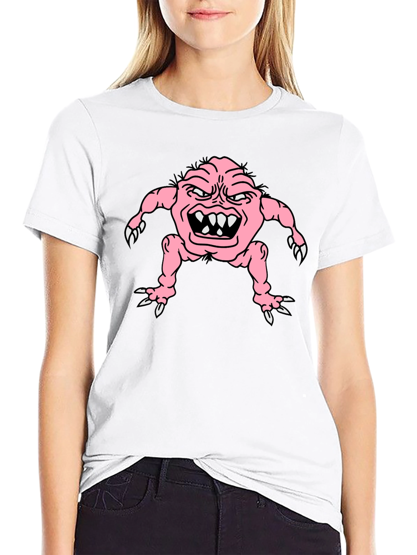 Black Cartoon Monster Graphic Tee - Black view 9