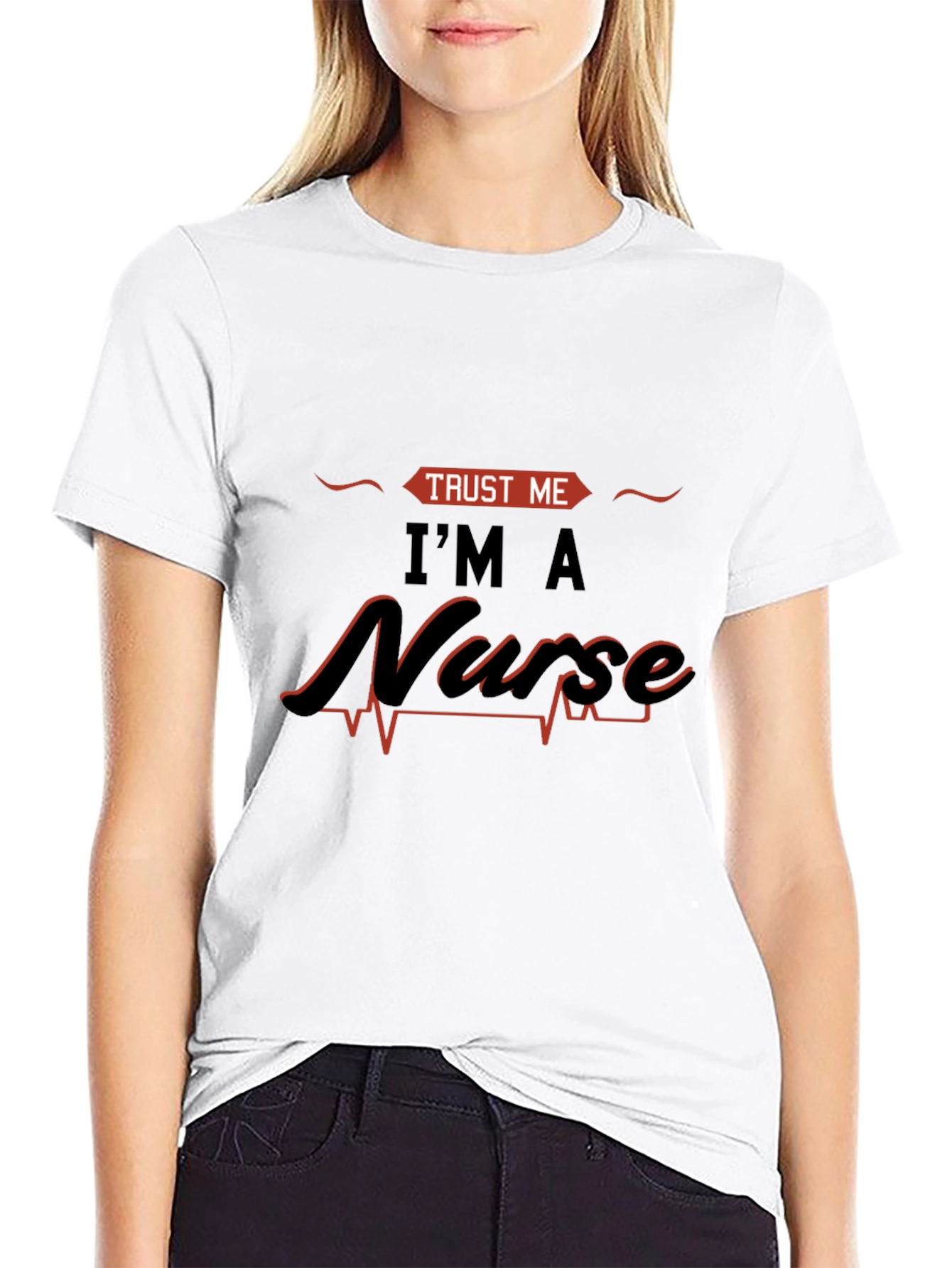 Black Trust Me I'm A Nurse Graphic Tee view 9