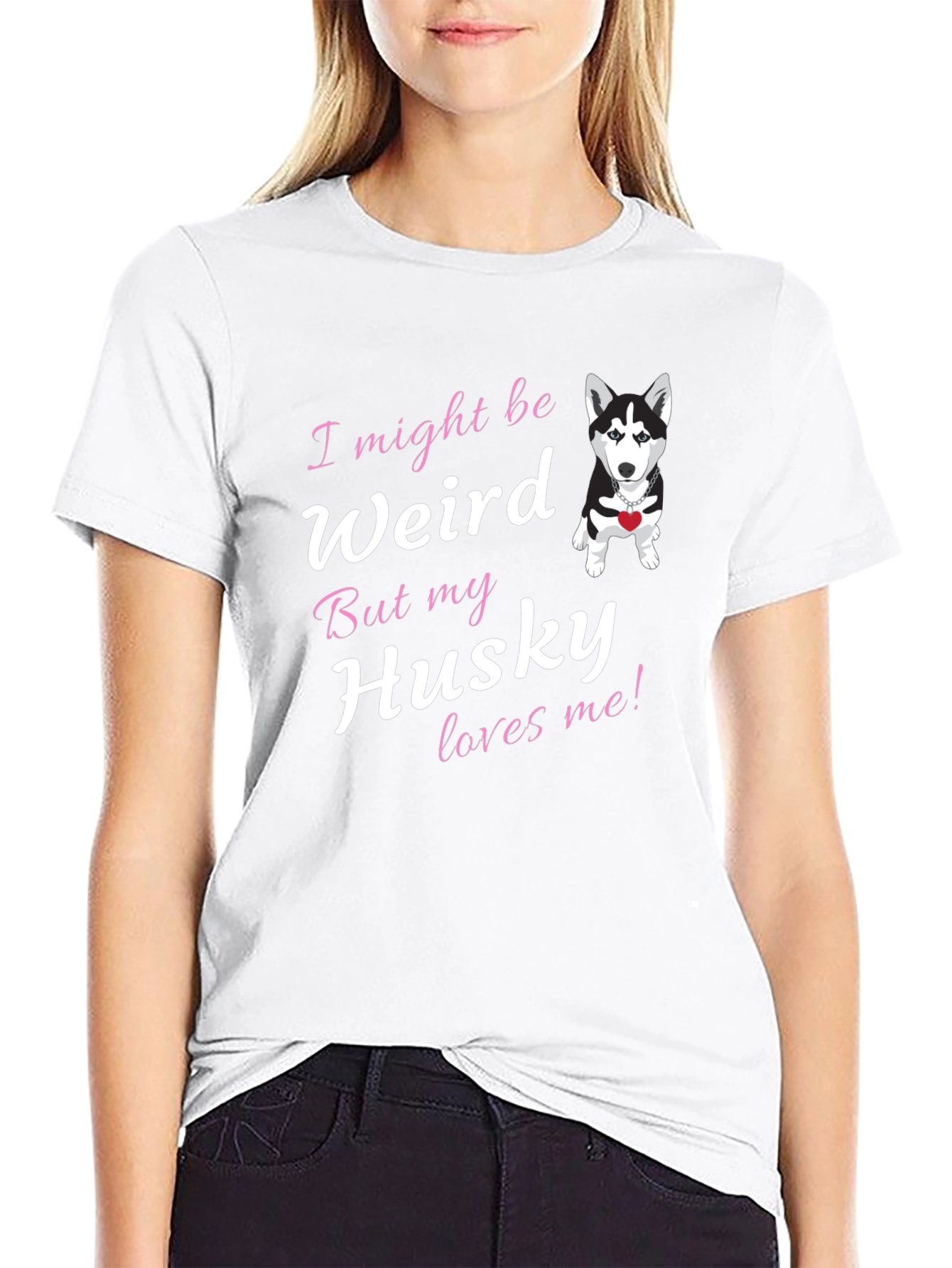 Black Weird Husky Lover T-Shirt view 9