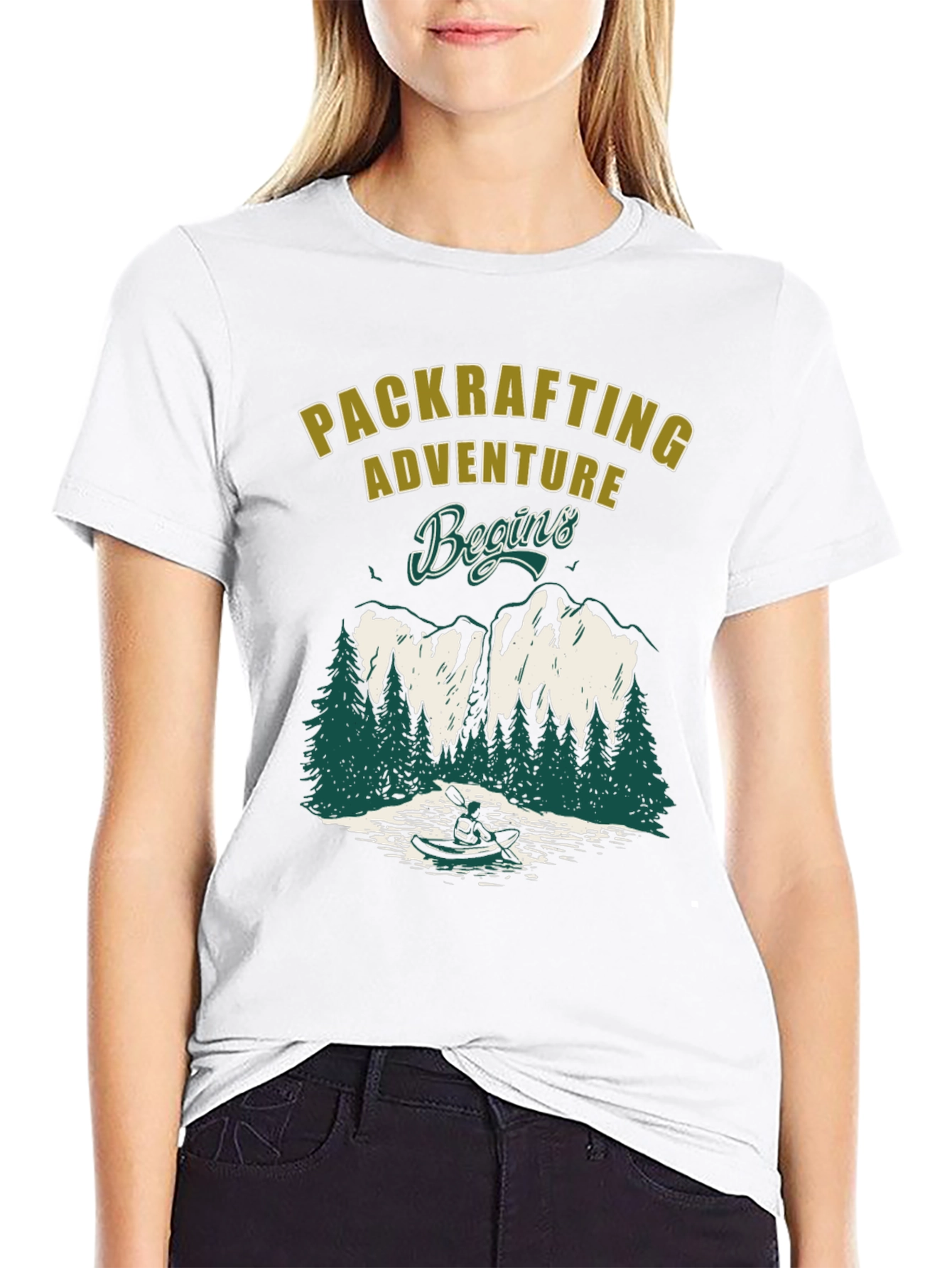 Black Packrafting Adventure Begins Black T-Shirt view 9