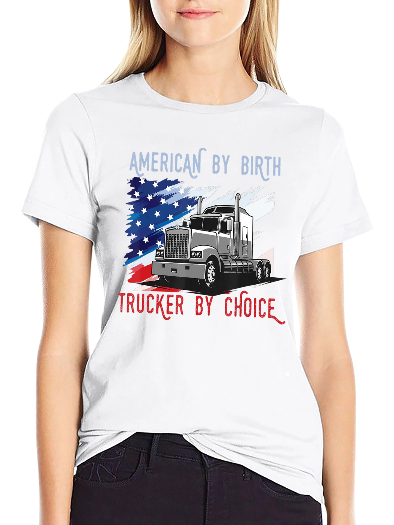 Black American Trucker T-Shirt: Patriot's Choice view 9