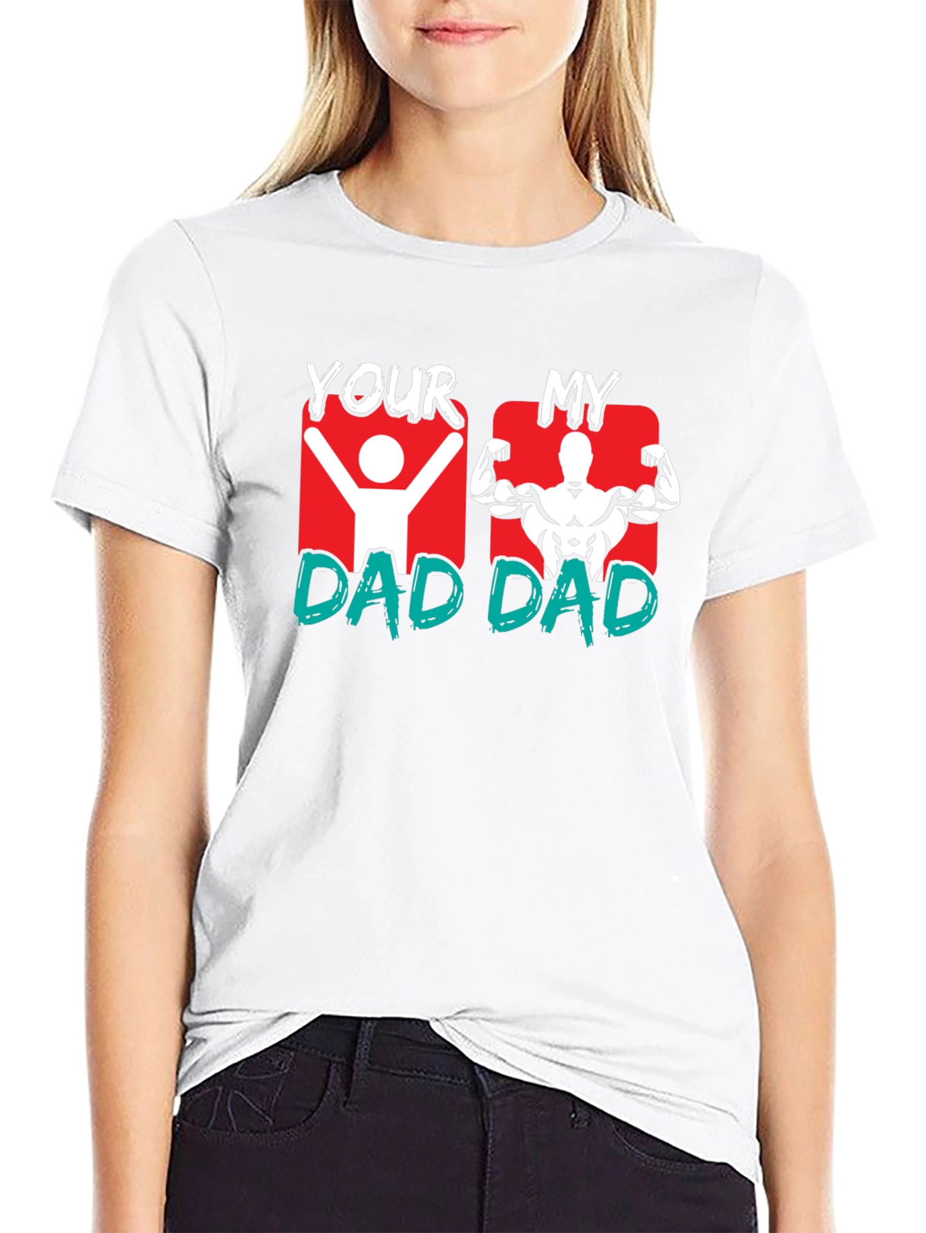 Black Your Dad vs. My Dad Graphic T-Shirt view 9