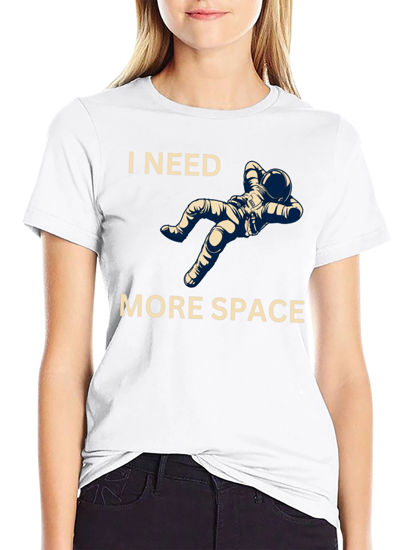 Black I Need More Space T-Shirt Astronaut Graphic Tee view 9