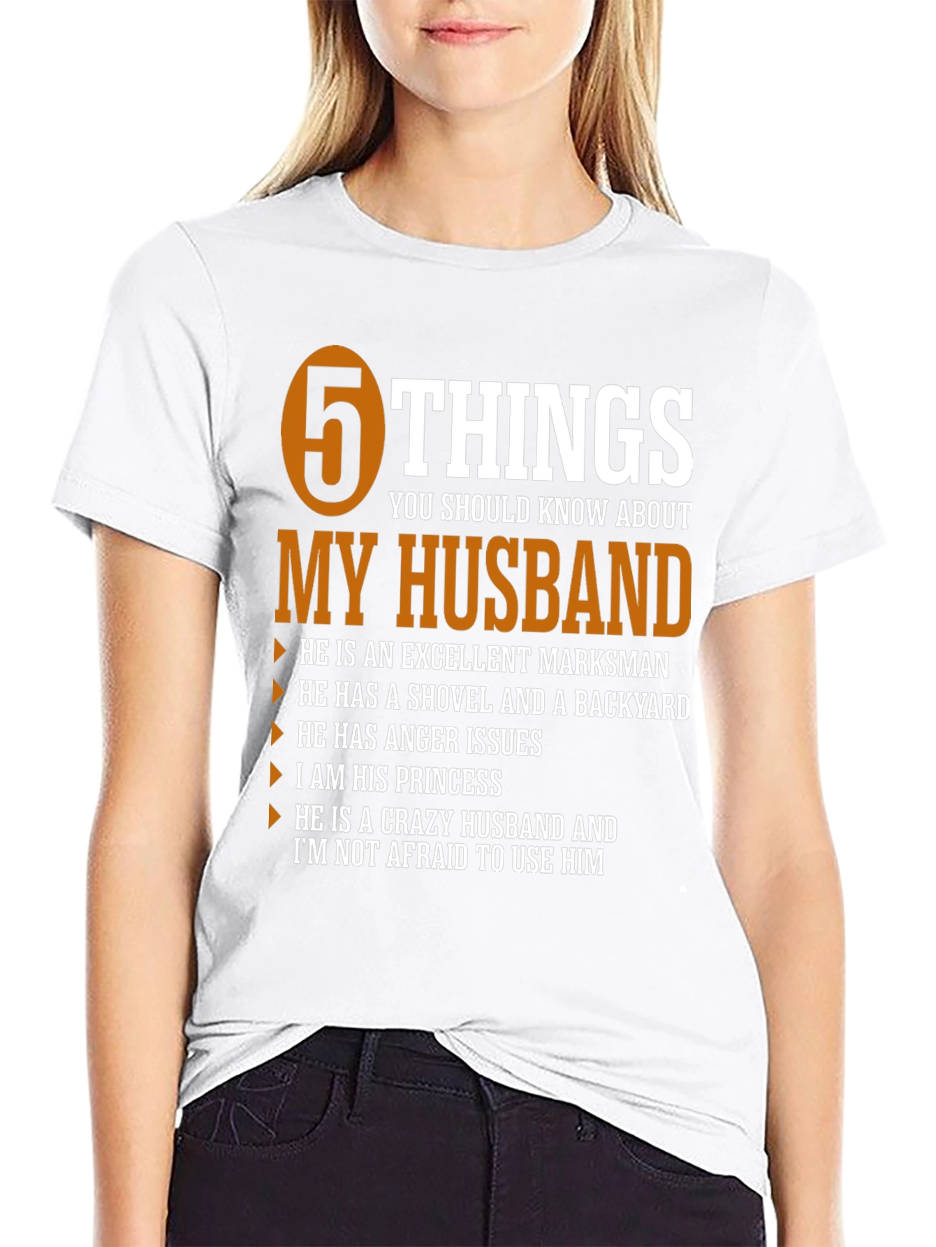 Black 5 Things My Husband T-Shirt view 9