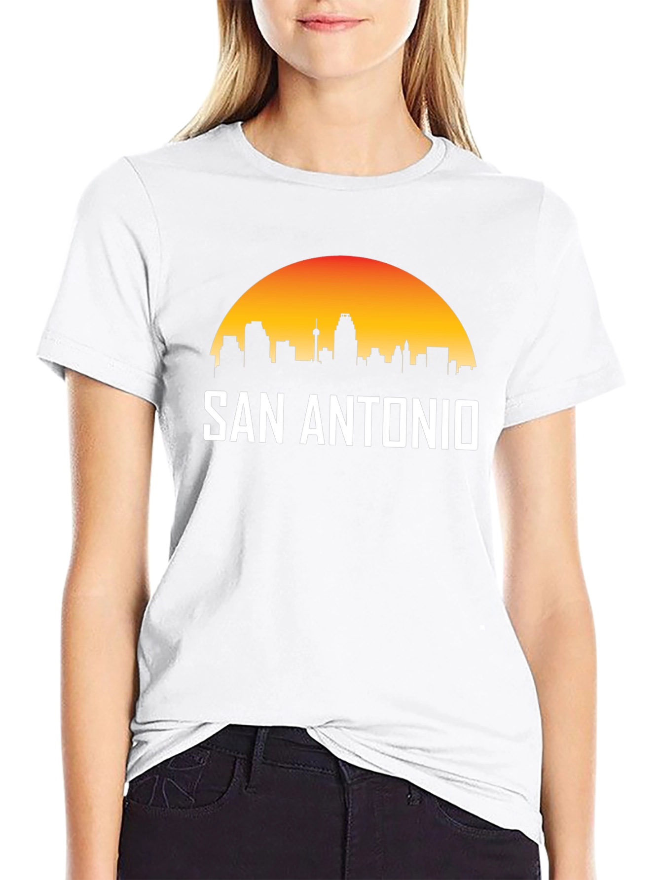 Black San Antonio Skyline Graphic T-Shirt view 9
