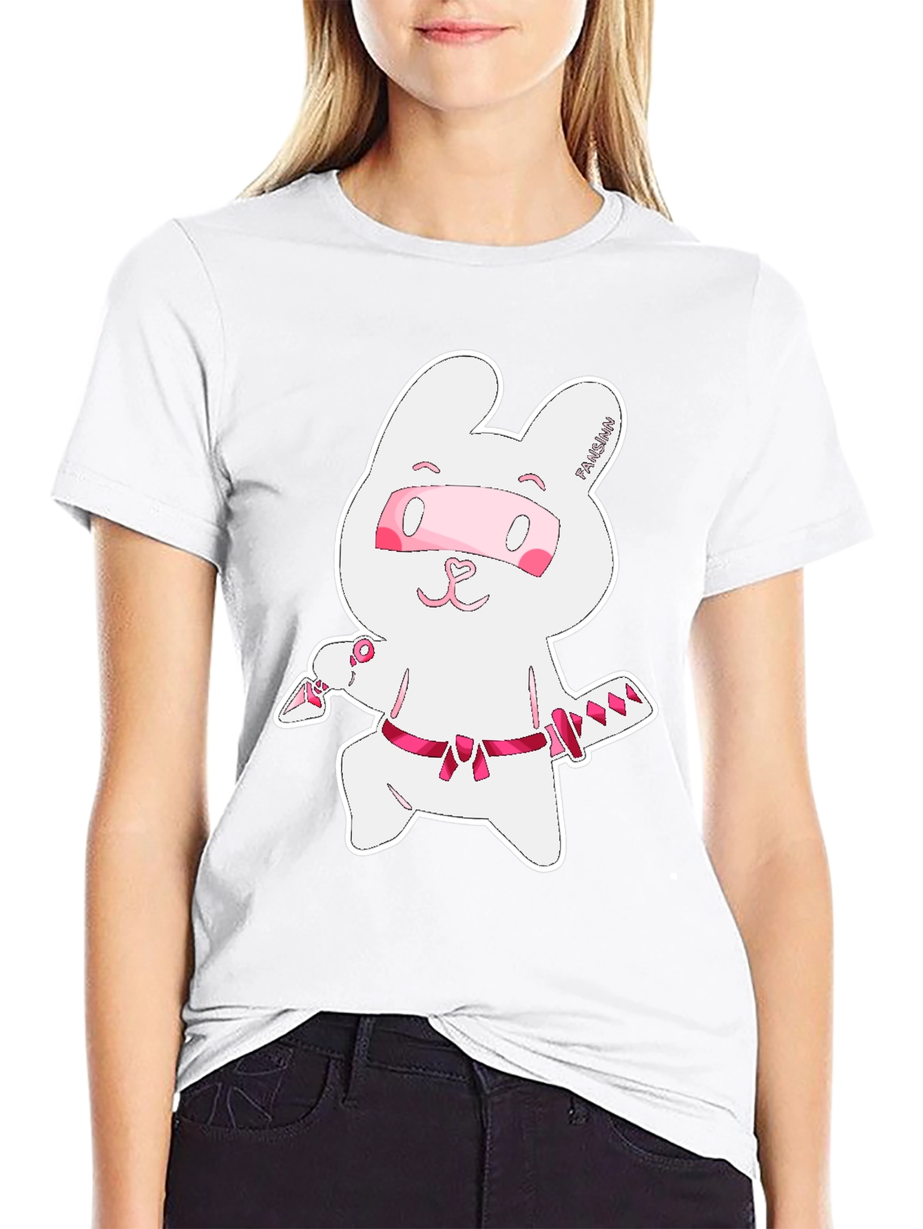 Black Ninja Rabbit Graphic T-Shirt - Unisex view 9
