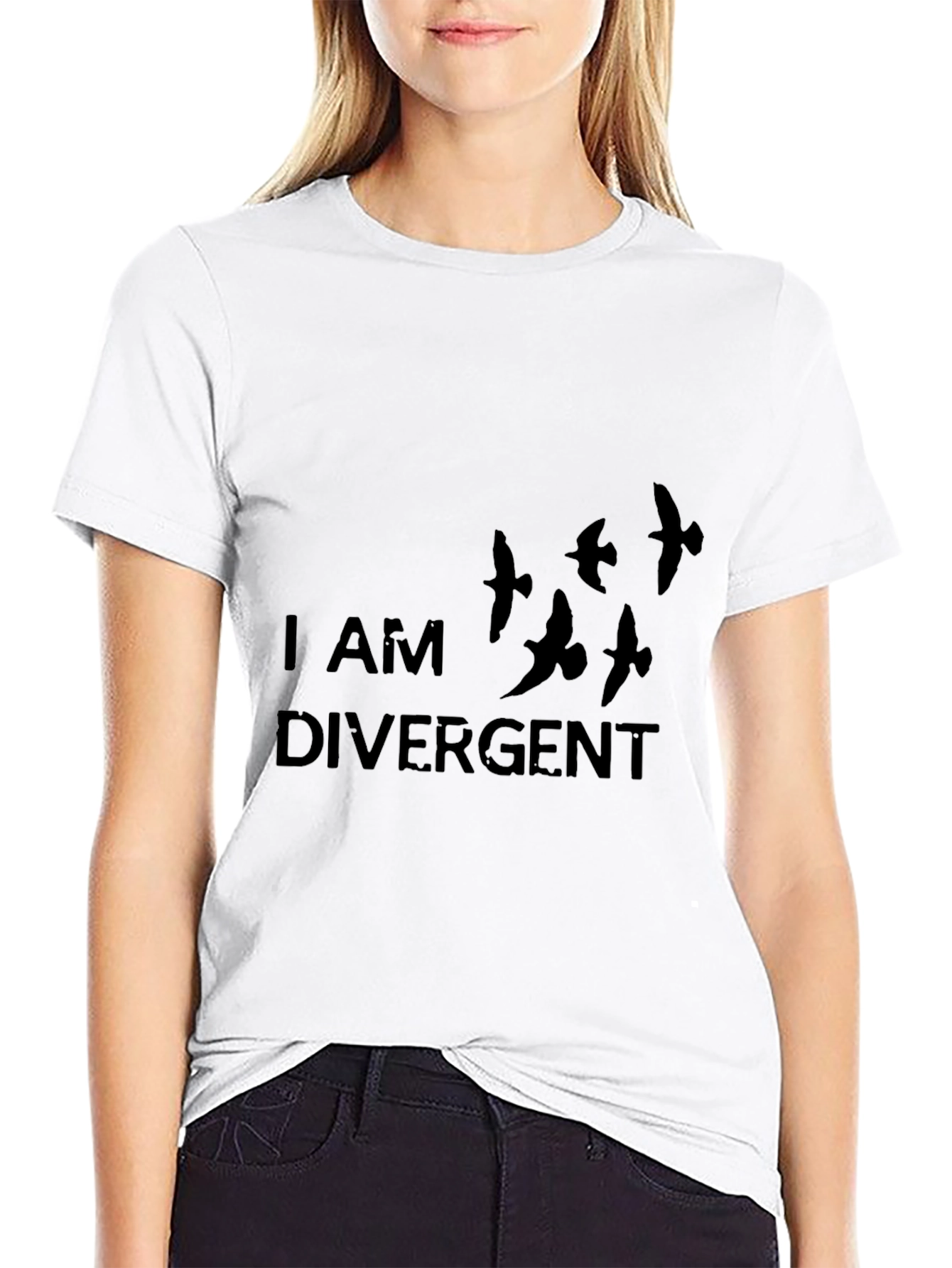 Black I AM DIVERGENT Black T-Shirt view 9
