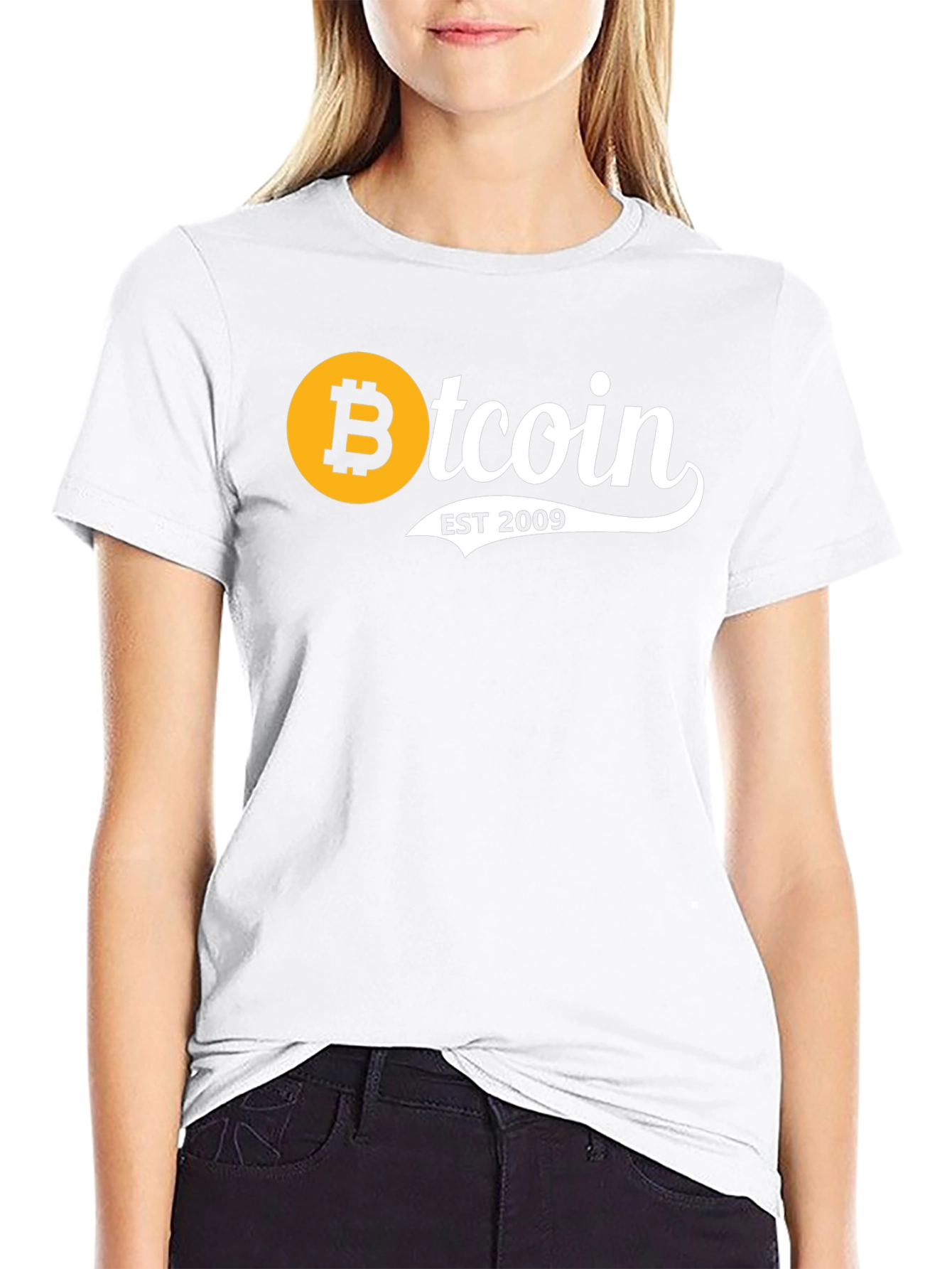 Black Bitcoin EST 2009 Black T-Shirt view 9