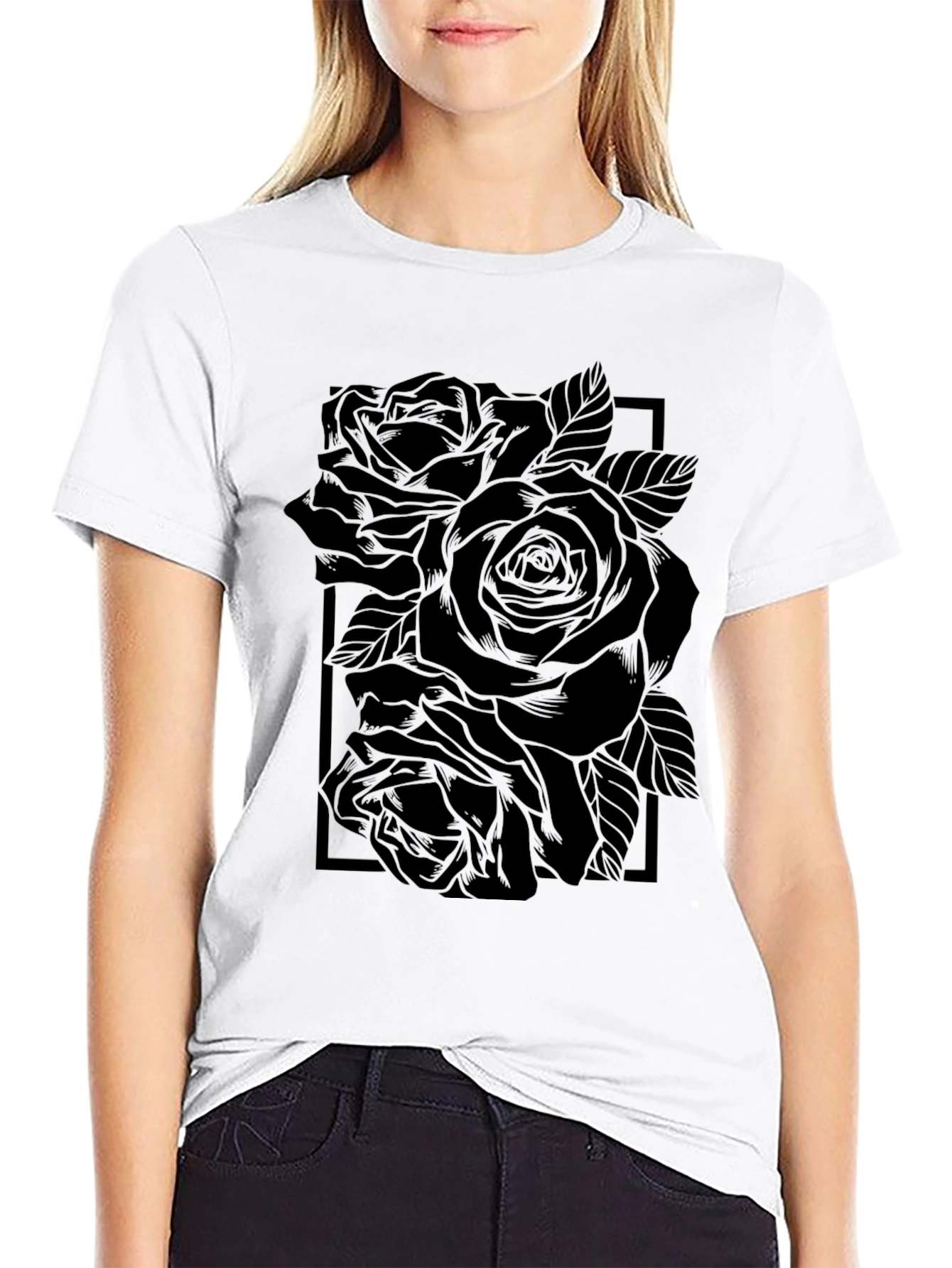 Black Black Rose Graphic Tee - Men's Fashion view 9