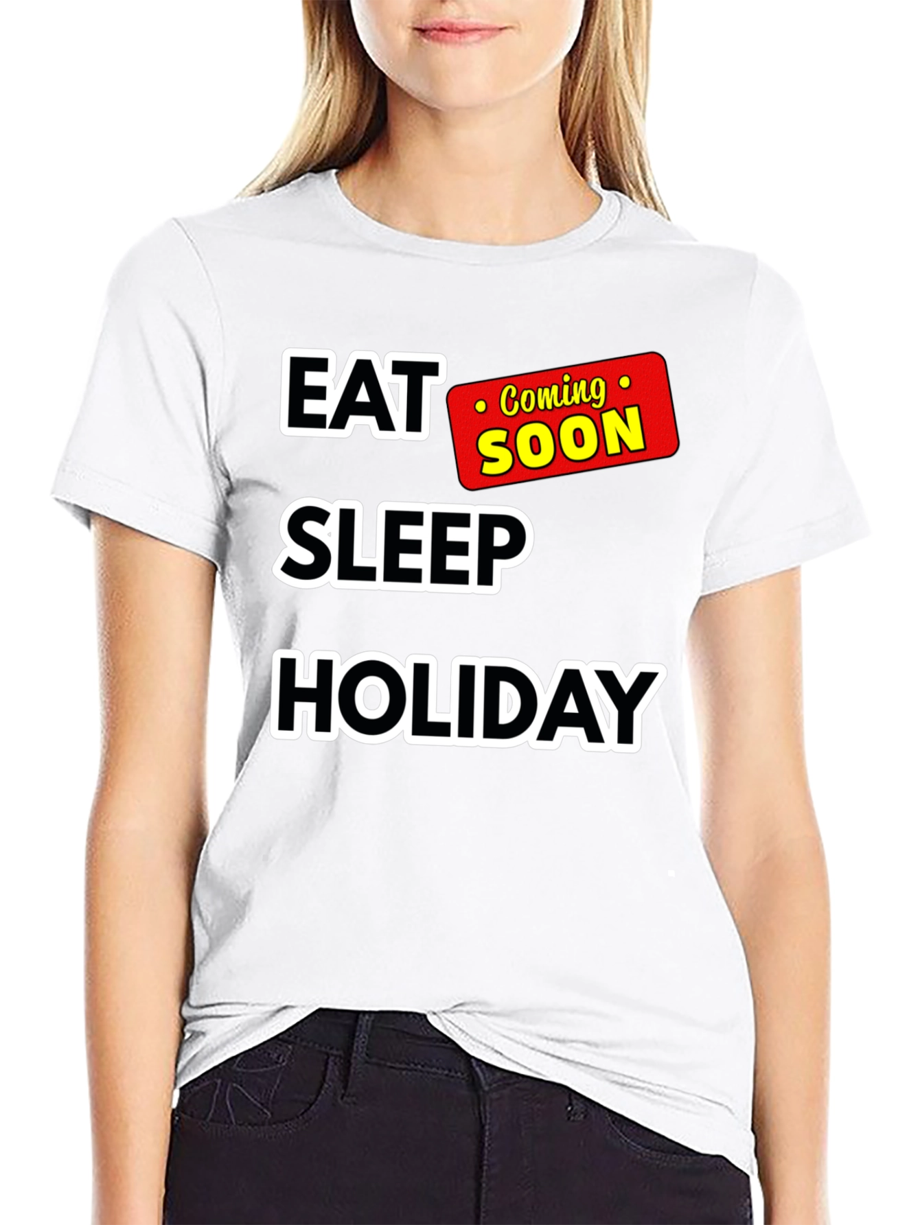 Black Eat Sleep Holiday Coming Soon T-Shirt view 9