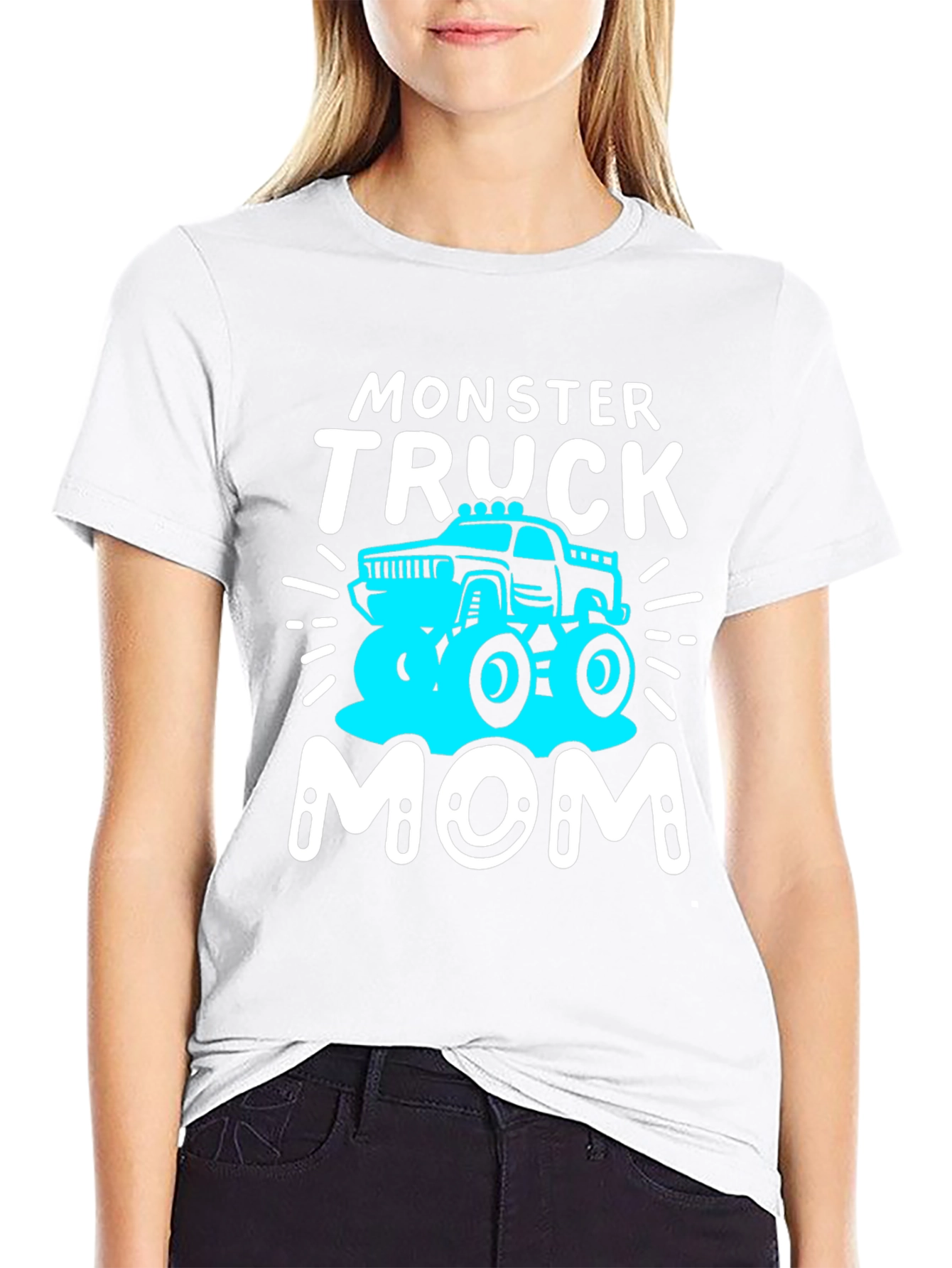 Black Monster Truck Mom T-Shirt view 9