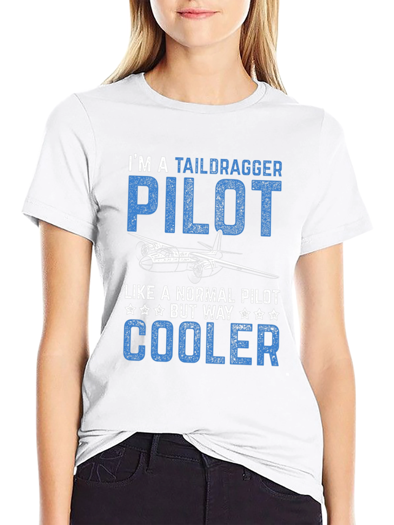 Black Taildragger Pilot T-Shirt - Cool Aviation Tee view 9
