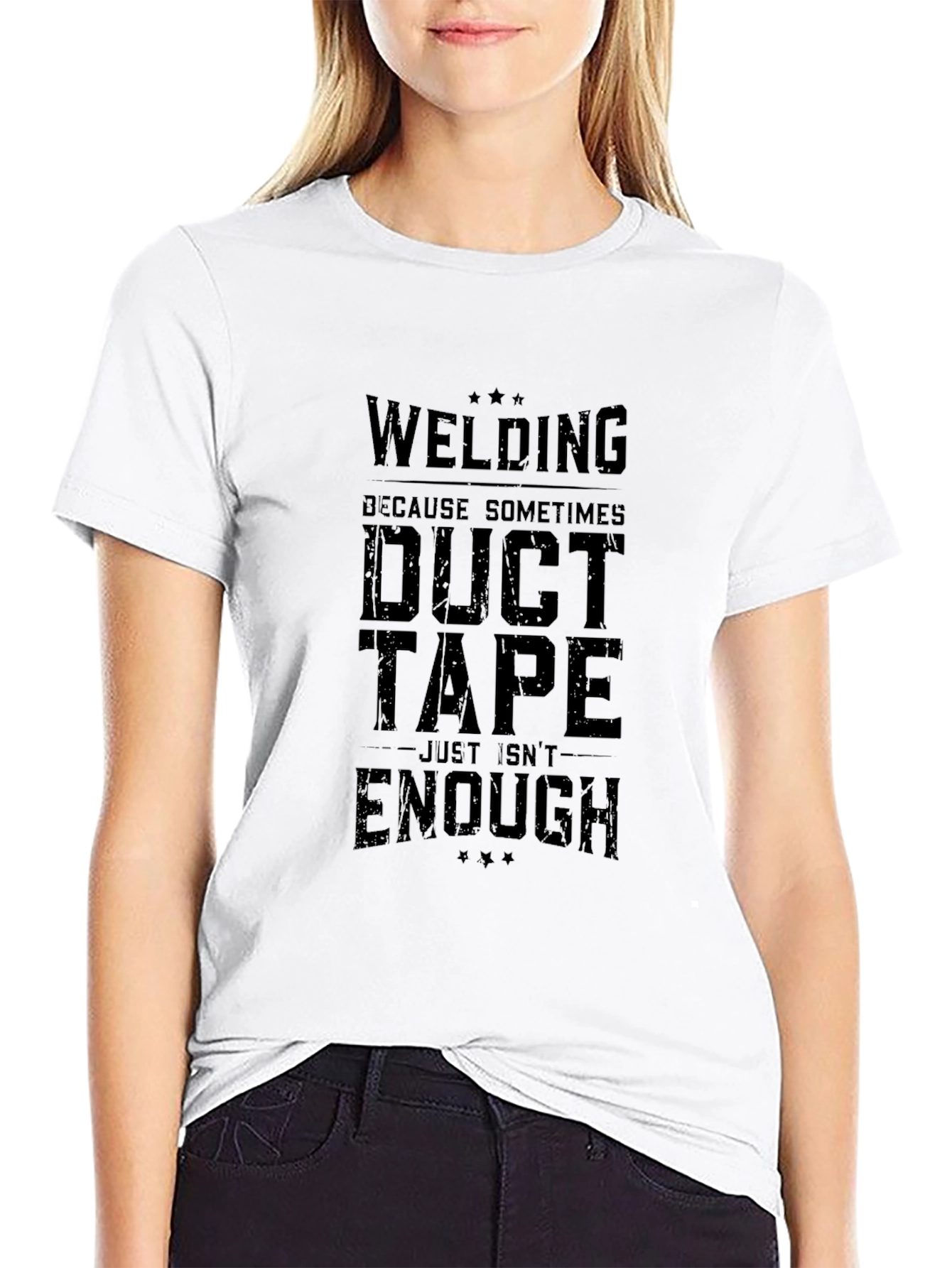 Black Welding Duct Tape Funny Black T-Shirt view 9