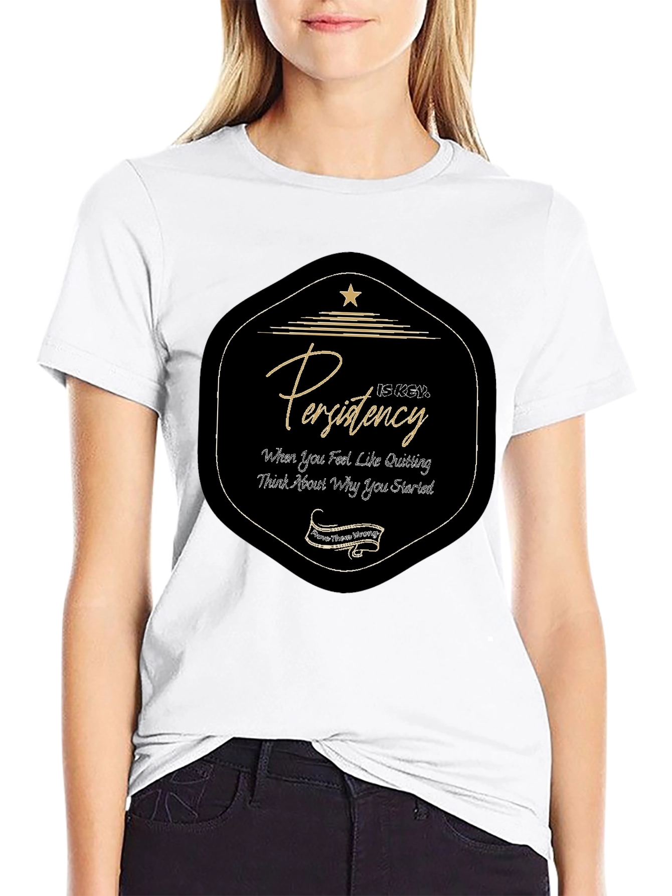 Black Persistence Graphic Tee - Motivation T-Shirt view 9