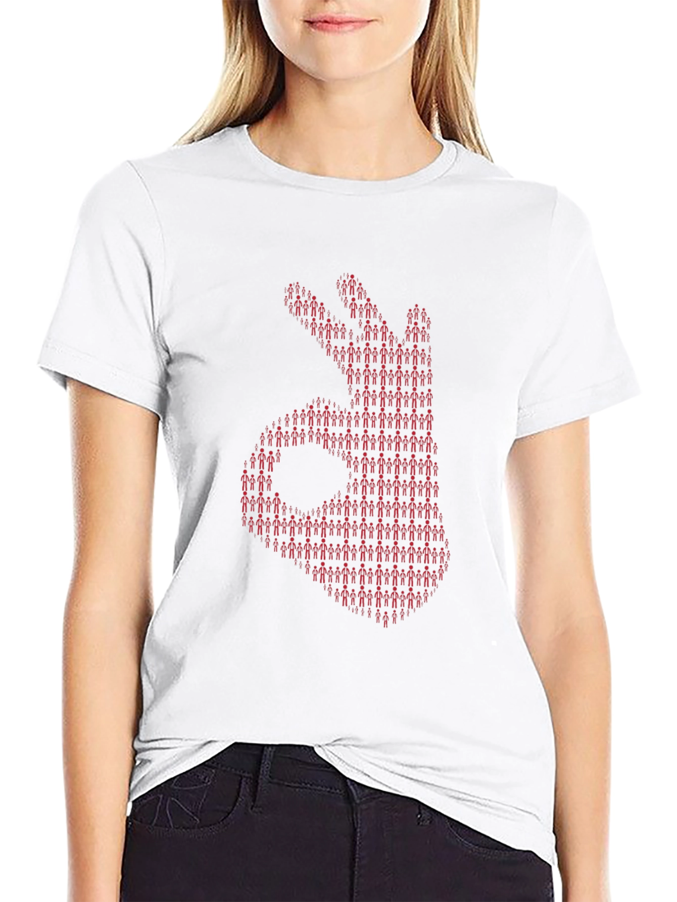 Black OK Hand Sign Graphic Tee - Unique Design view 9