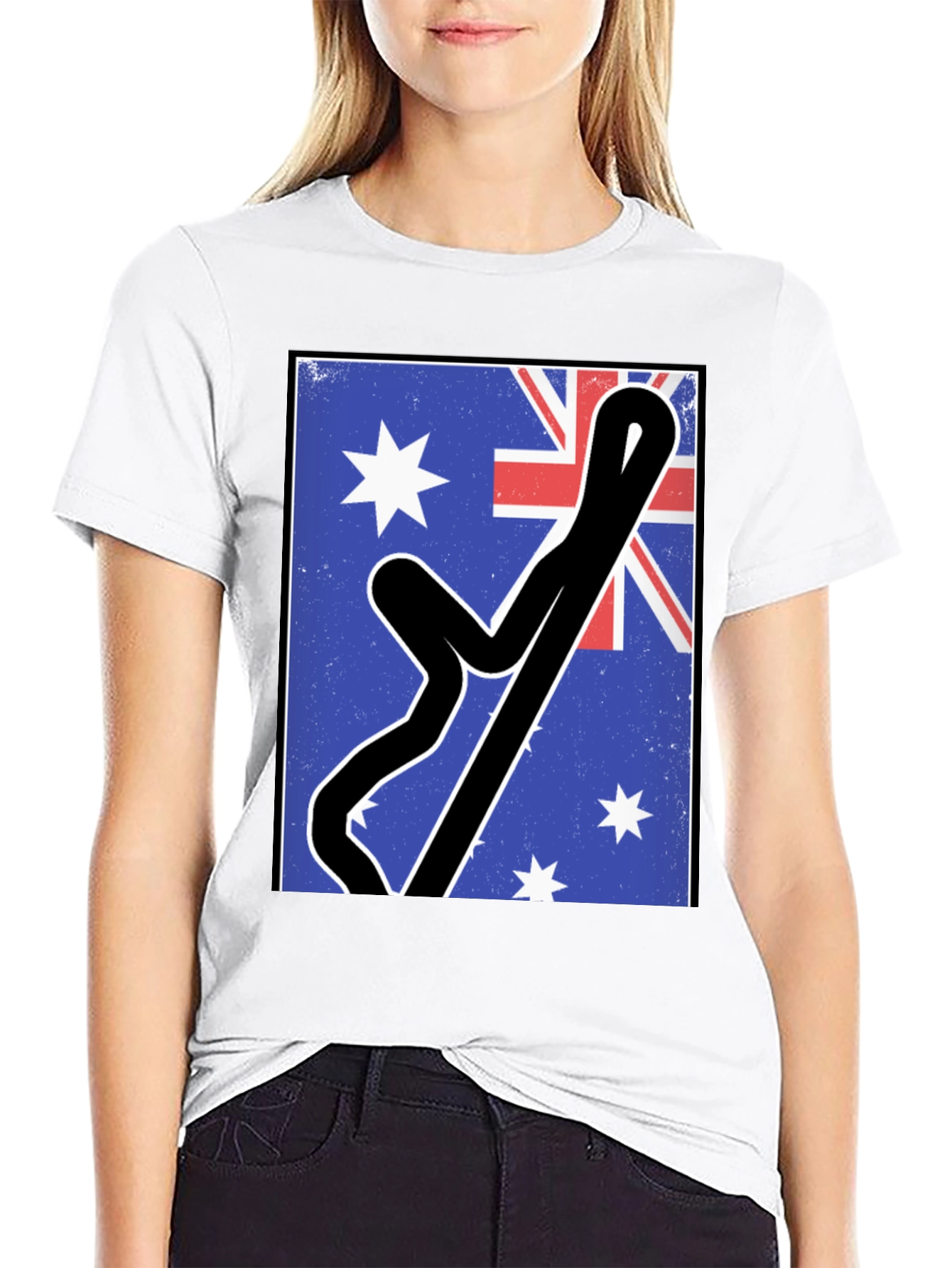 Black Australian Flag Racing Track Tee view 9