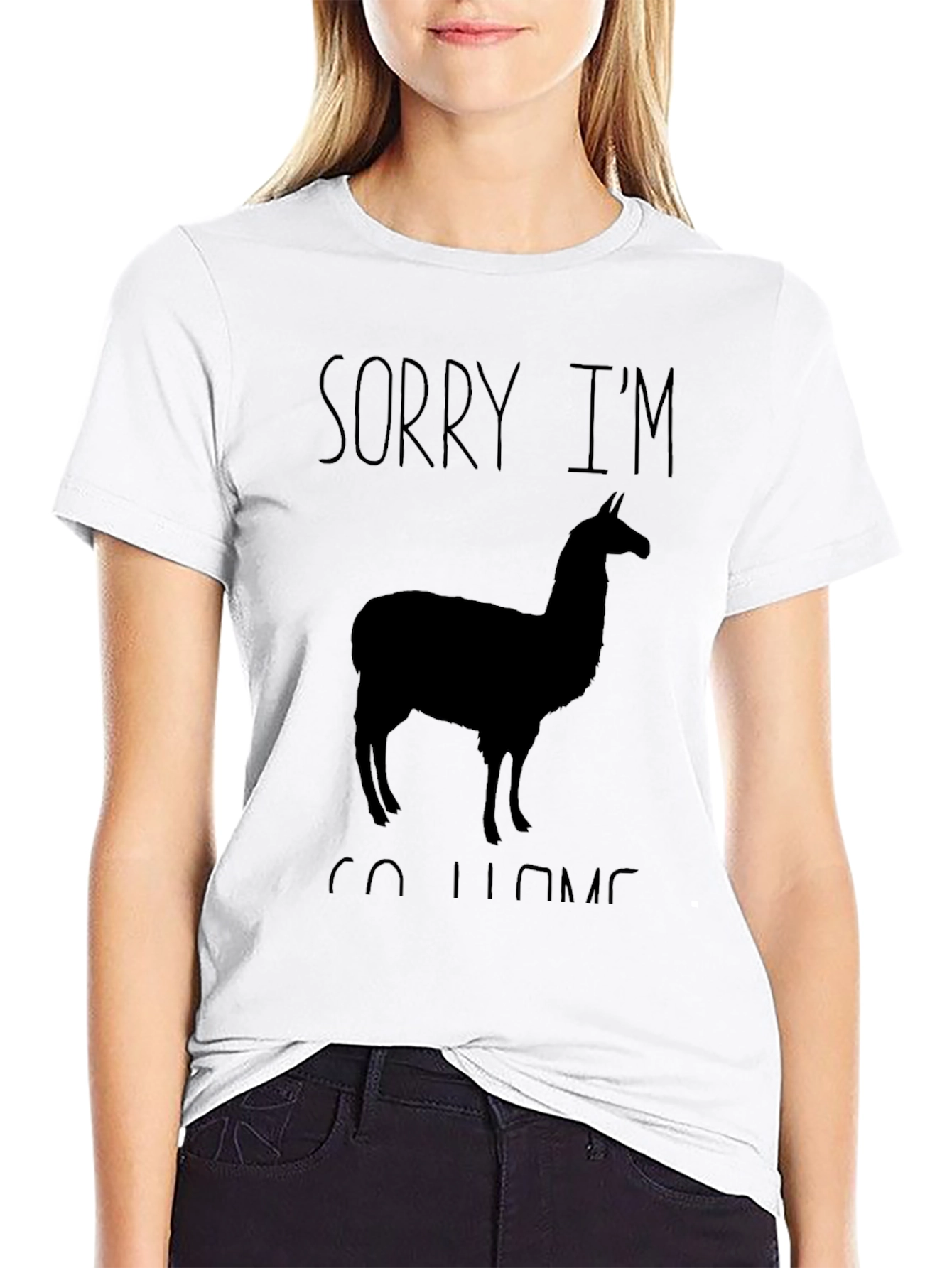 Black Sorry I'm So Llama Funny T-Shirt view 9