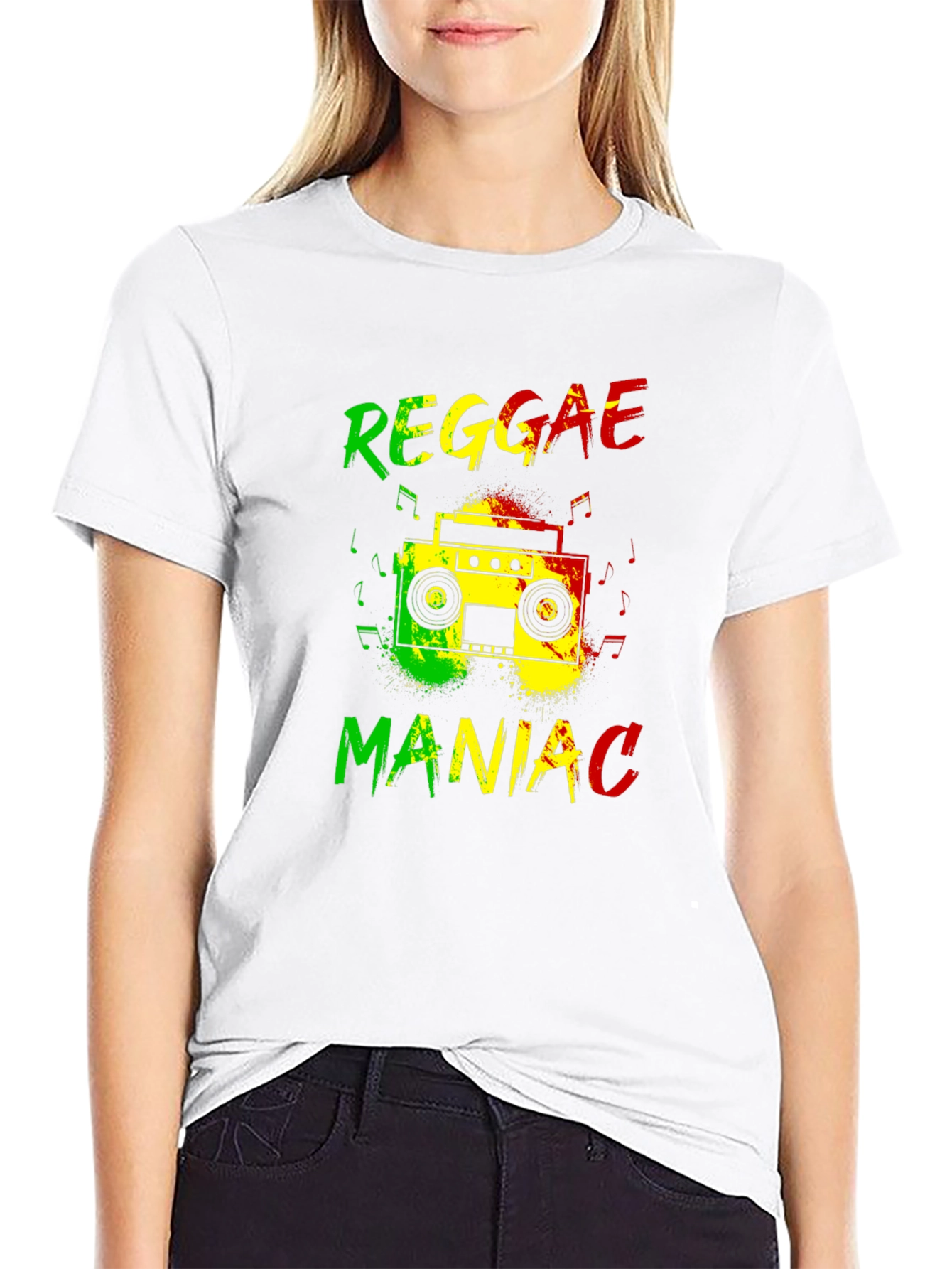 Black Reggae Maniac Graphic T-Shirt view 9