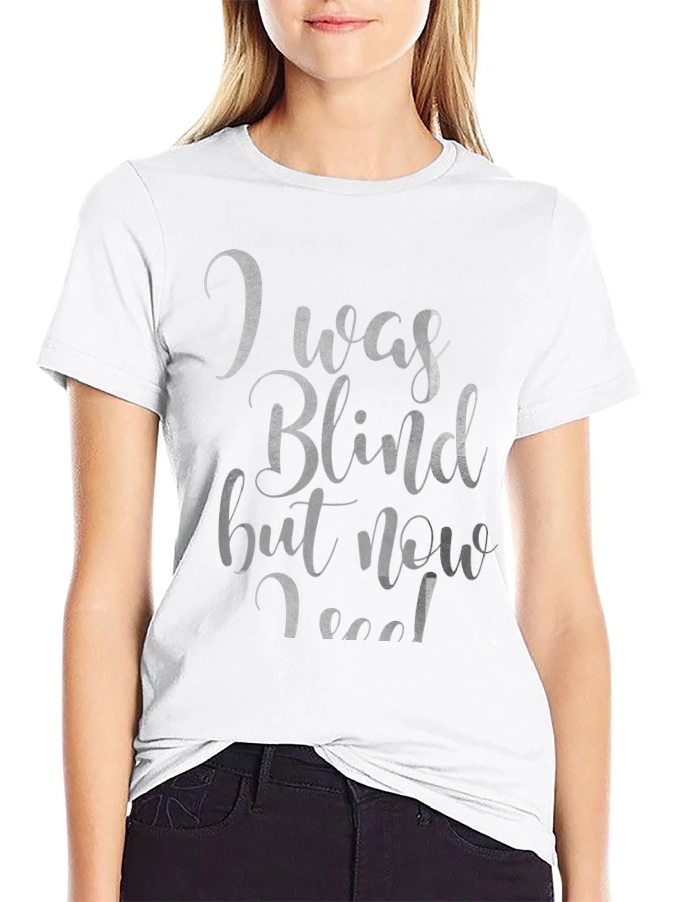 Black I Was Blind T-Shirt - Funny Graphic Tee view 9