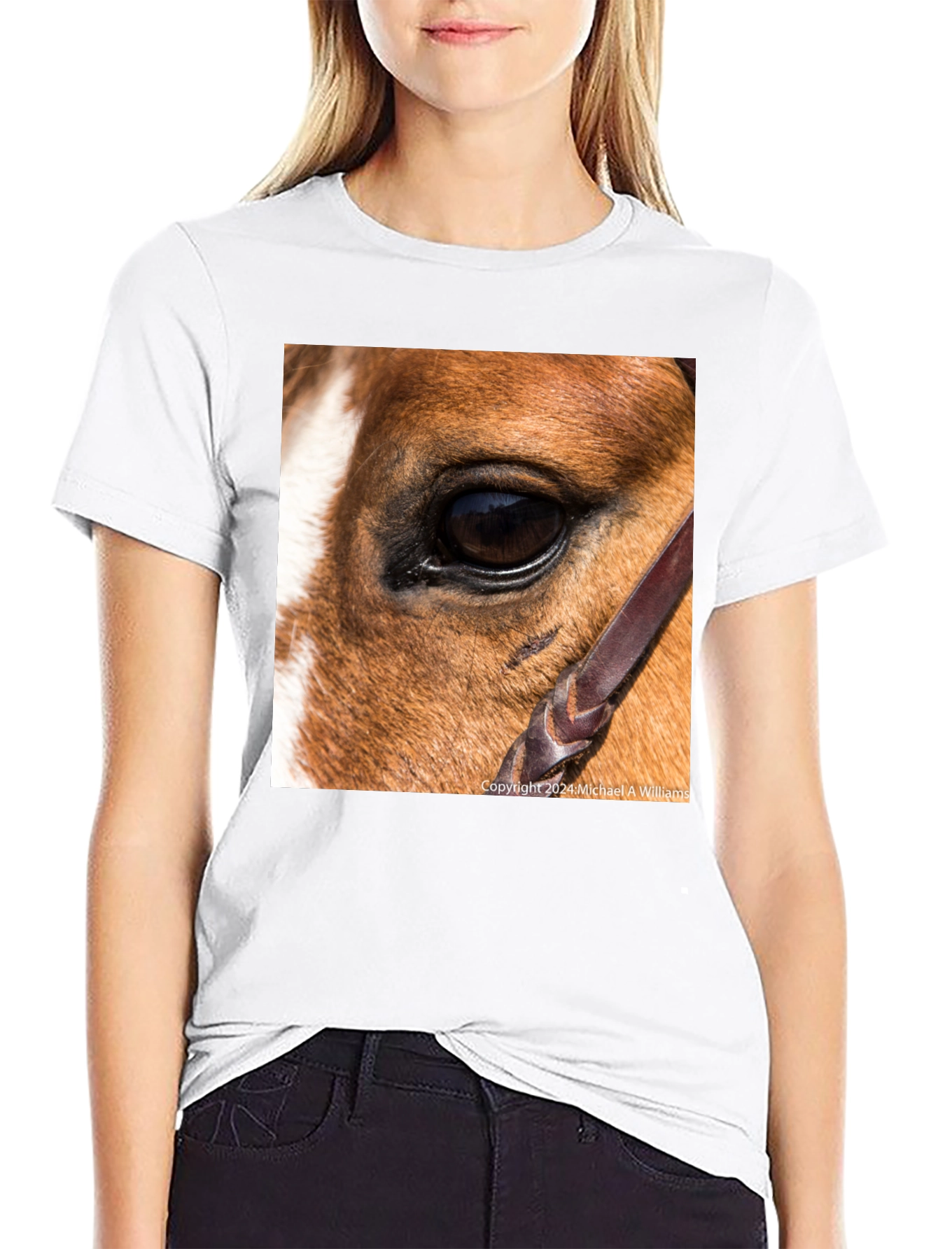 Black Horse Eye Graphic Tee - Unique Animal Lover's Shirt view 9