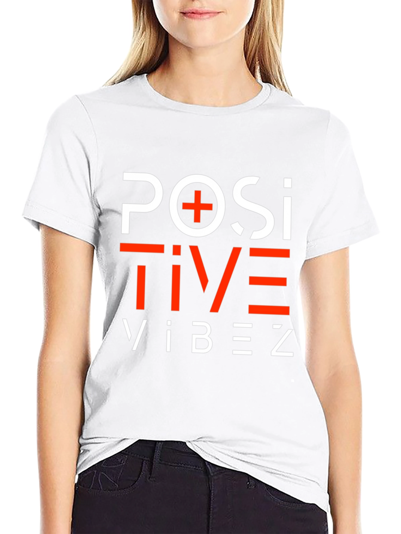 Black Positive Vibez Graphic Tee - Black view 9