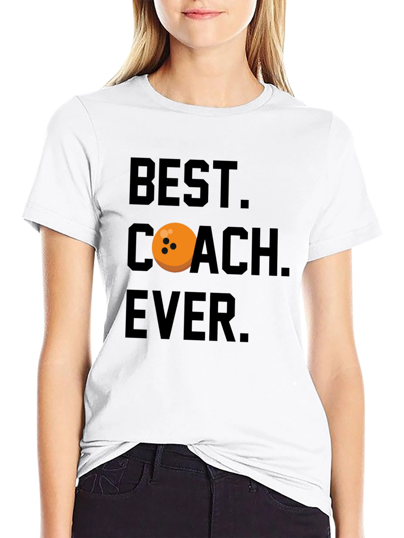Black Best Coach Ever Bowling T-Shirt view 9