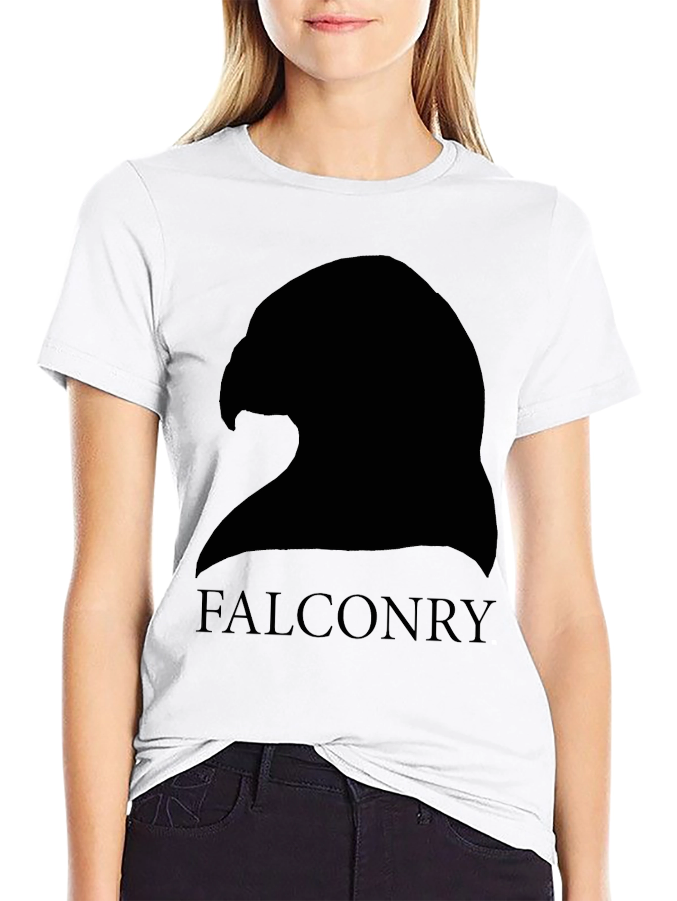 Black Falconry Silhouette Graphic Tee - Black view 9