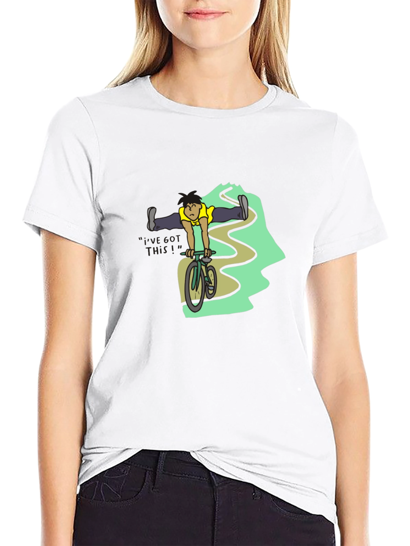 Black Black T-Shirt with Cyclist Graphic view 9