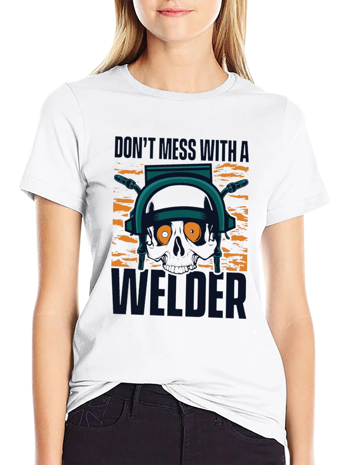 Black Don't Mess With A Welder T-Shirt view 9