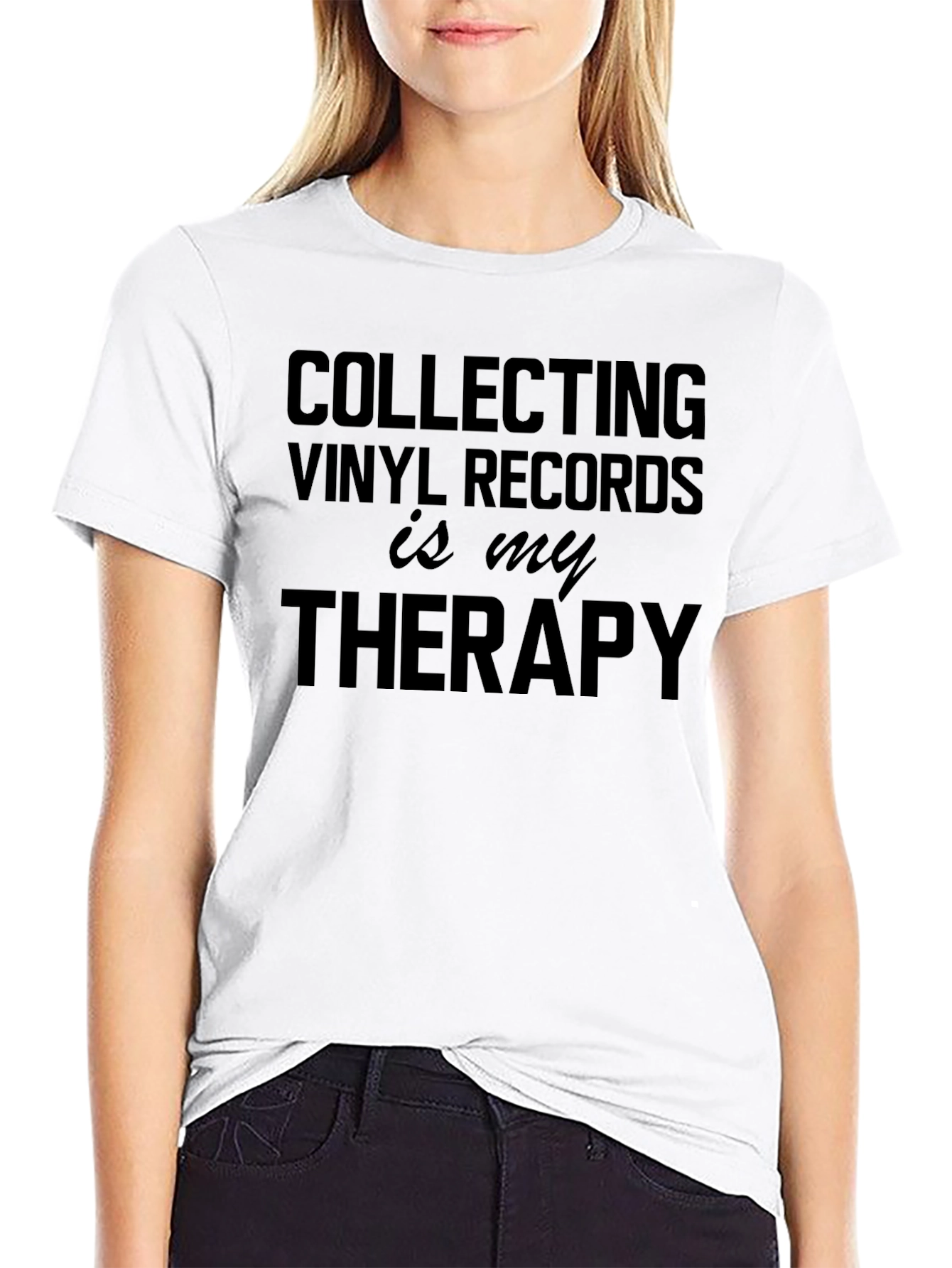 Vinyl Records Therapy T-Shirt - Black - 9