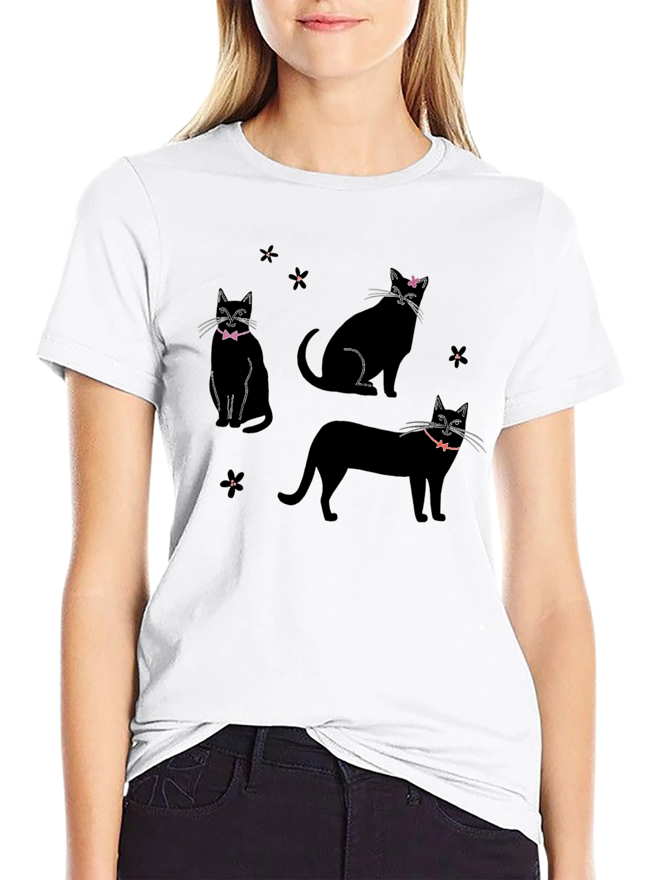 Black Black Cat T-Shirt with Bows view 9
