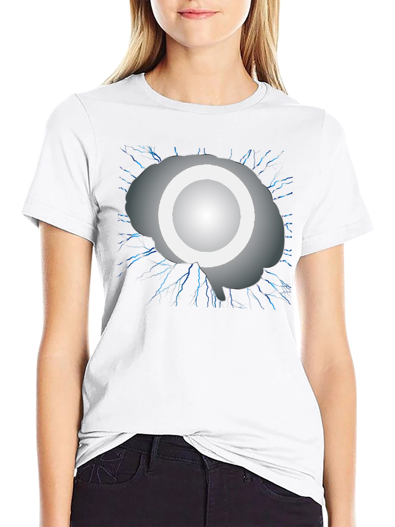 Black Brainstorm Tee - Light Up Your Intellect! view 9