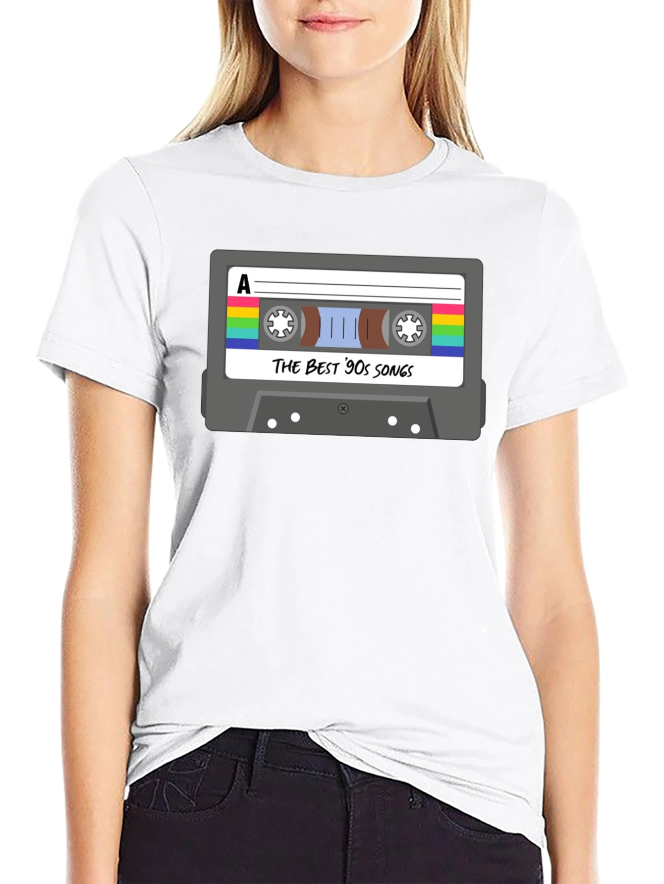 Black Retro 90s Music Cassette T-Shirt view 9