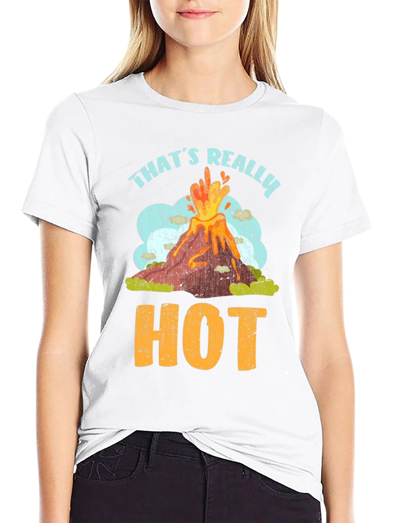 Black That's Really Hot Volcano T-Shirt view 9