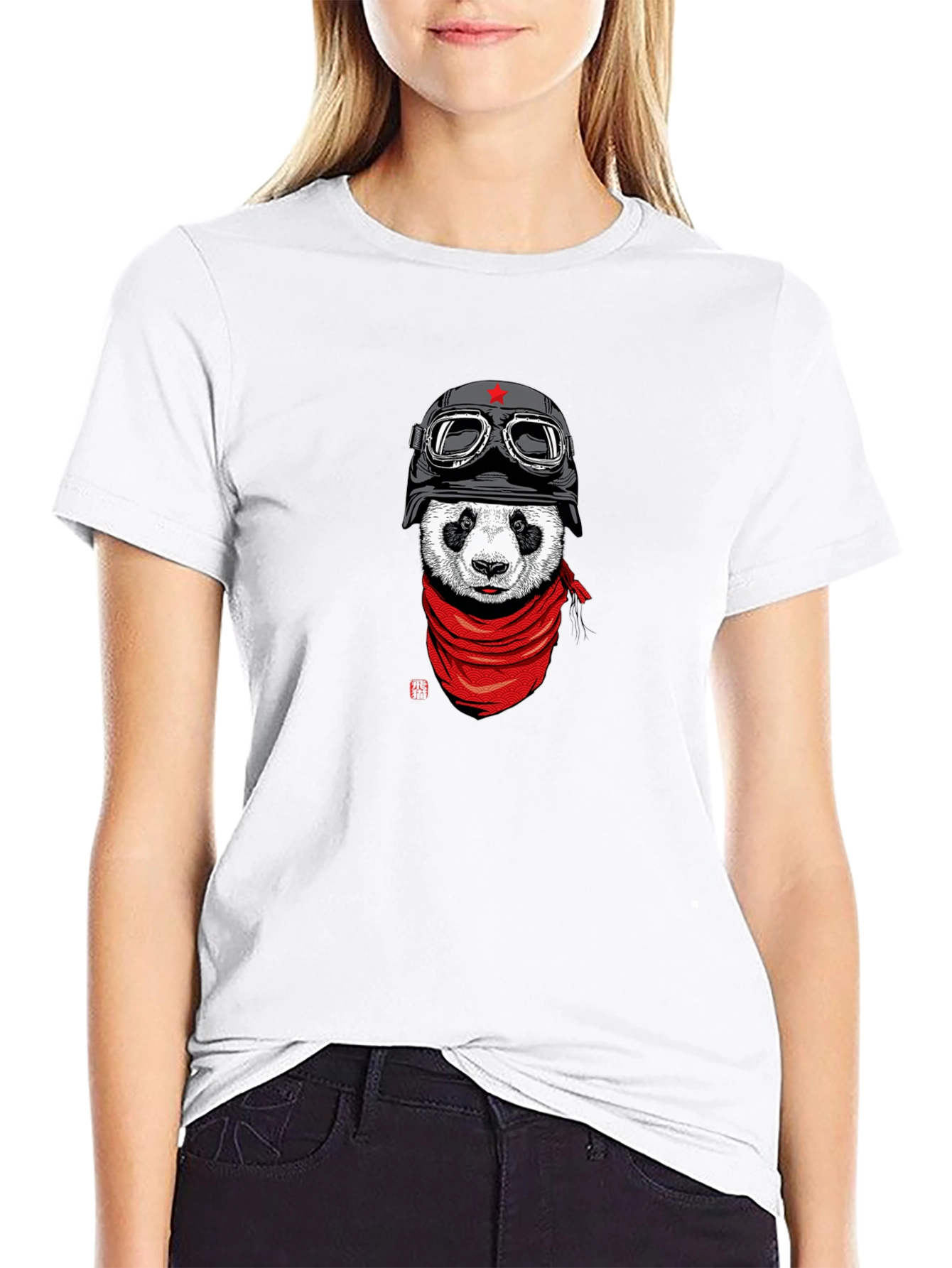 Black Panda Biker Graphic T-Shirt - Cool & Unique Design view 9