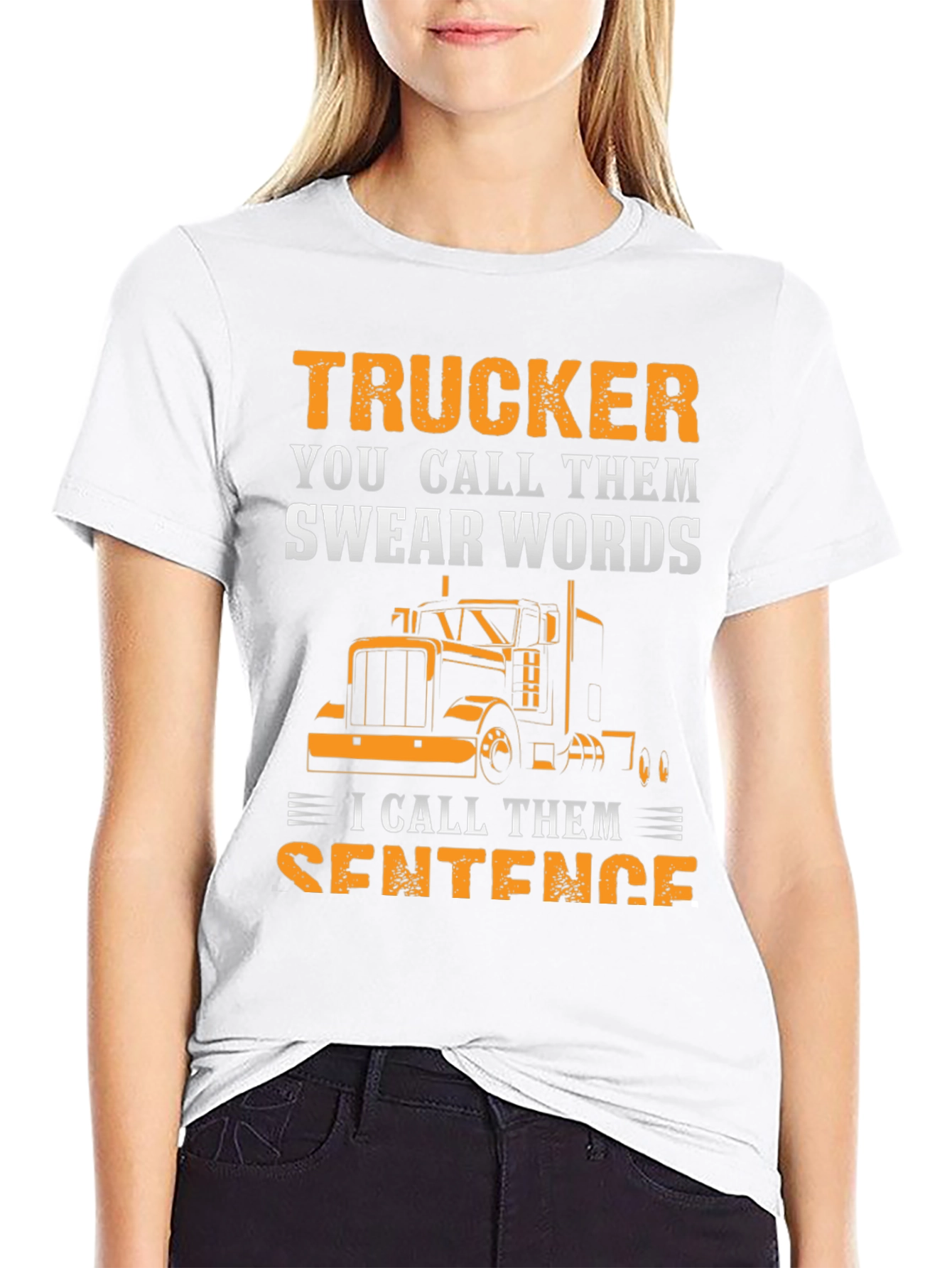 Black Trucker Swear Words T-Shirt view 9