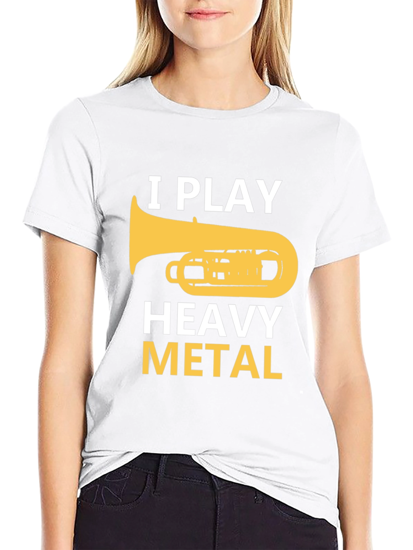 Black I Play Heavy Metal Tuba Musician Graphic Tee view 9