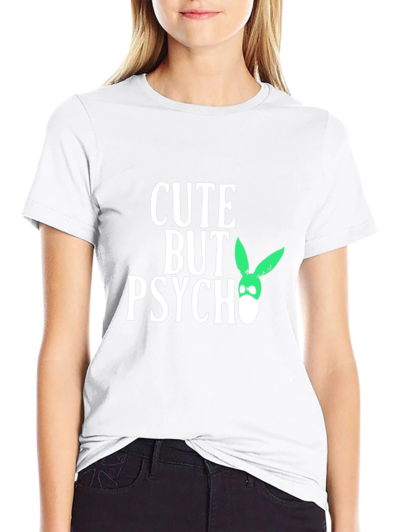 Black Cute But Psycho Bunny Graphic Tee - Black view 9