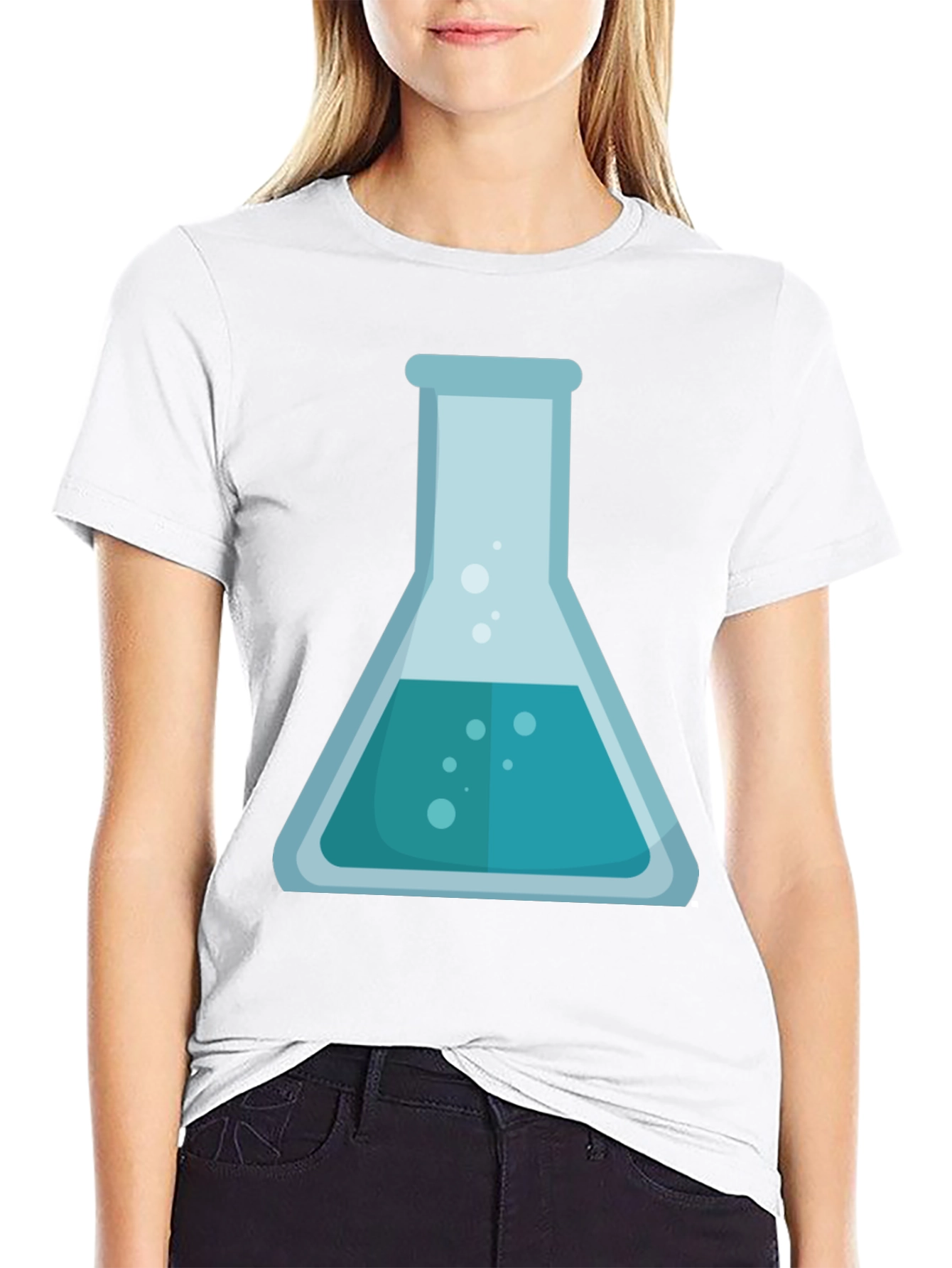 Black Science Beaker Graphic T-Shirt - Chemistry Lab Style Tee view 9