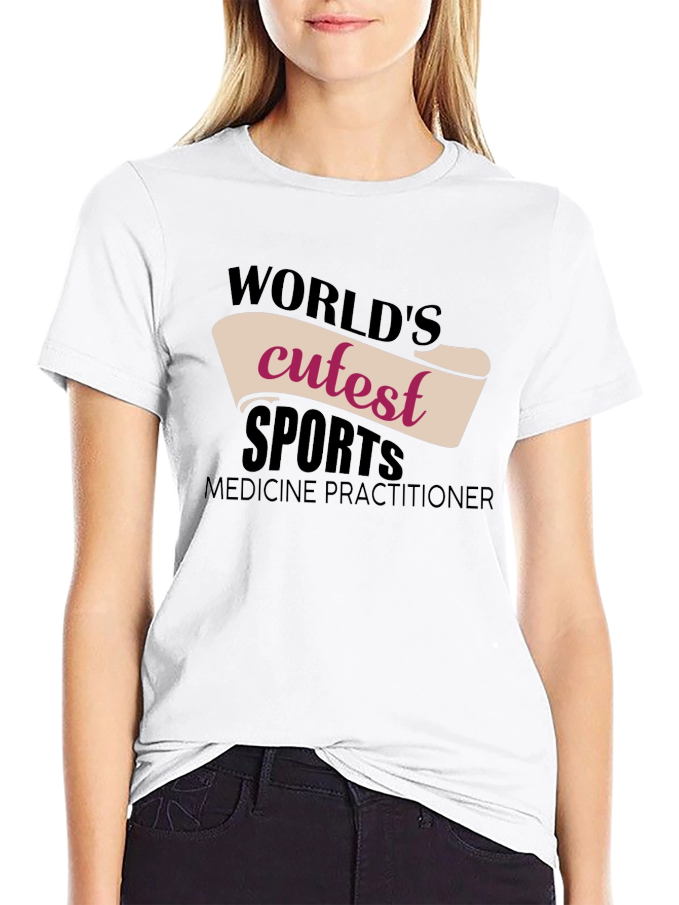 Black World's Cutest Sports Medicine Practitioner T-Shirt view 9