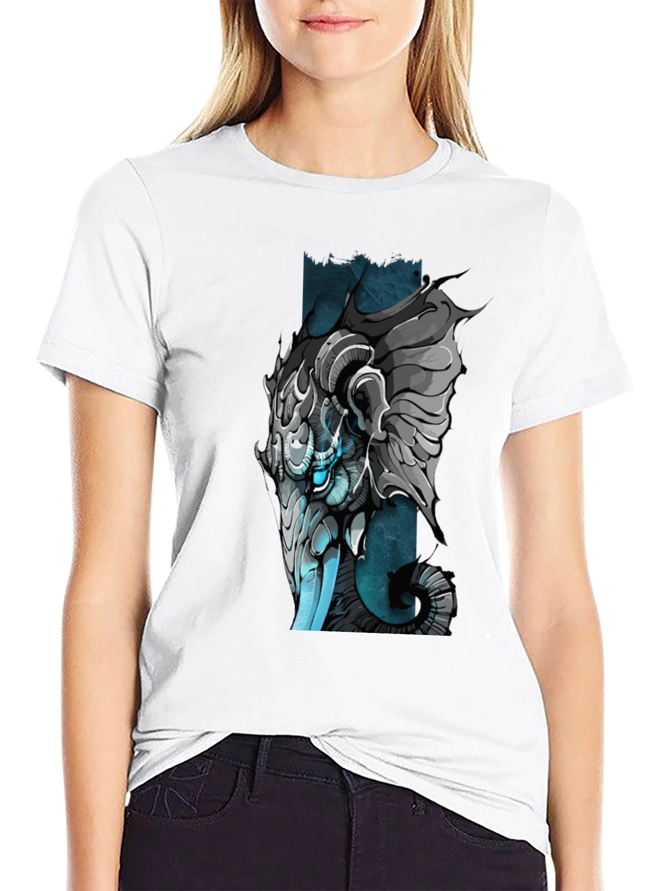 Black Cybernetic Ram T-Shirt - Unique Graphic Tee view 9