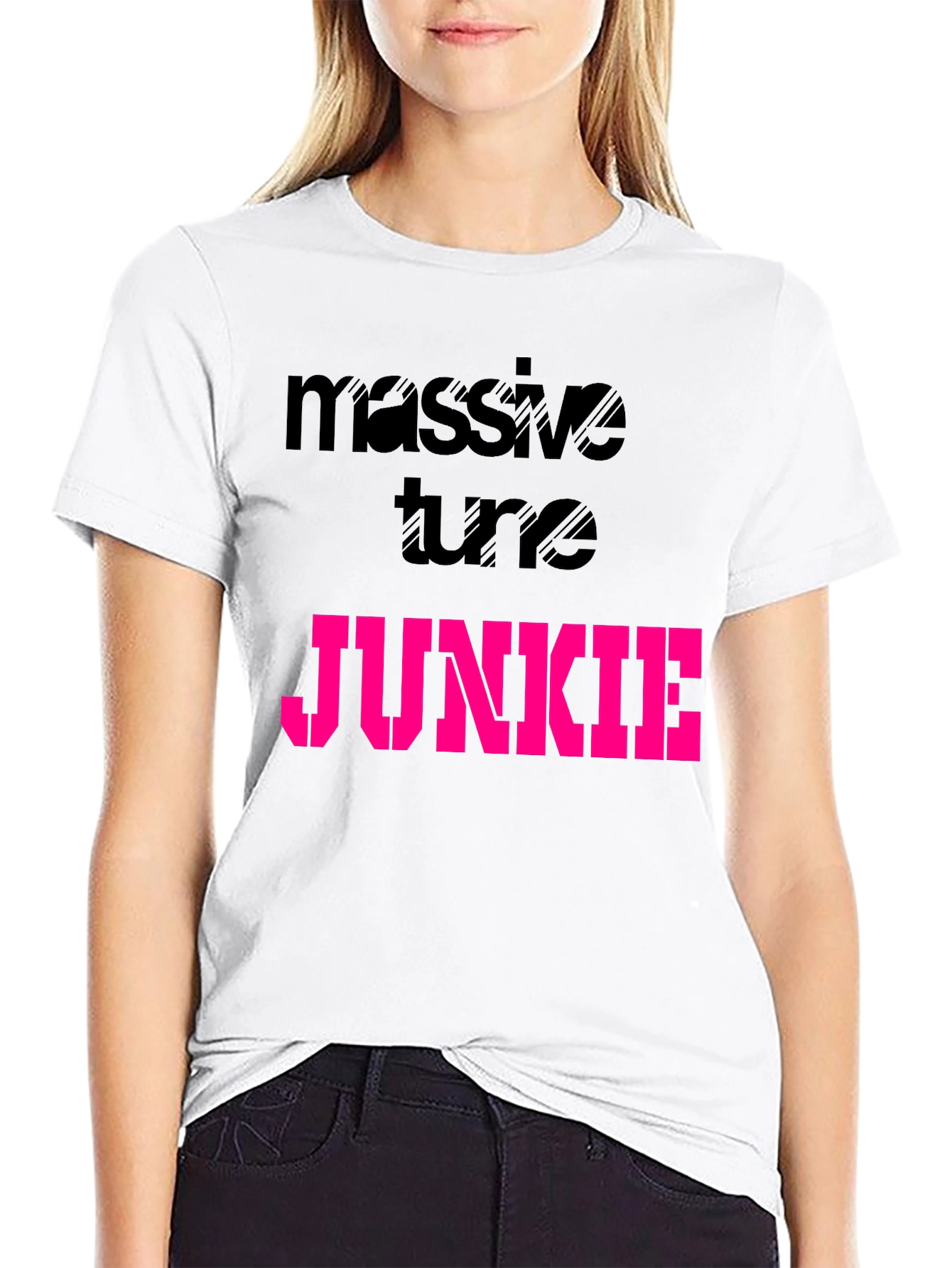 Black Massive Tune Junkie Black Graphic T-Shirt view 9