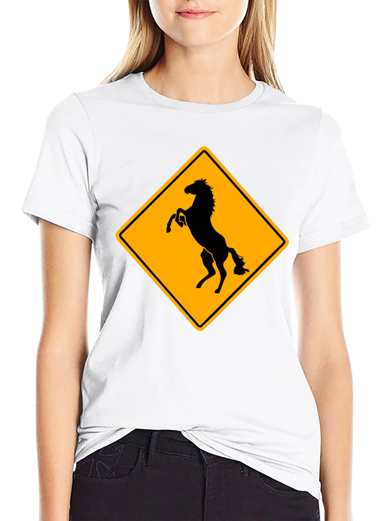 Black Horse Crossing T-Shirt - Black view 9